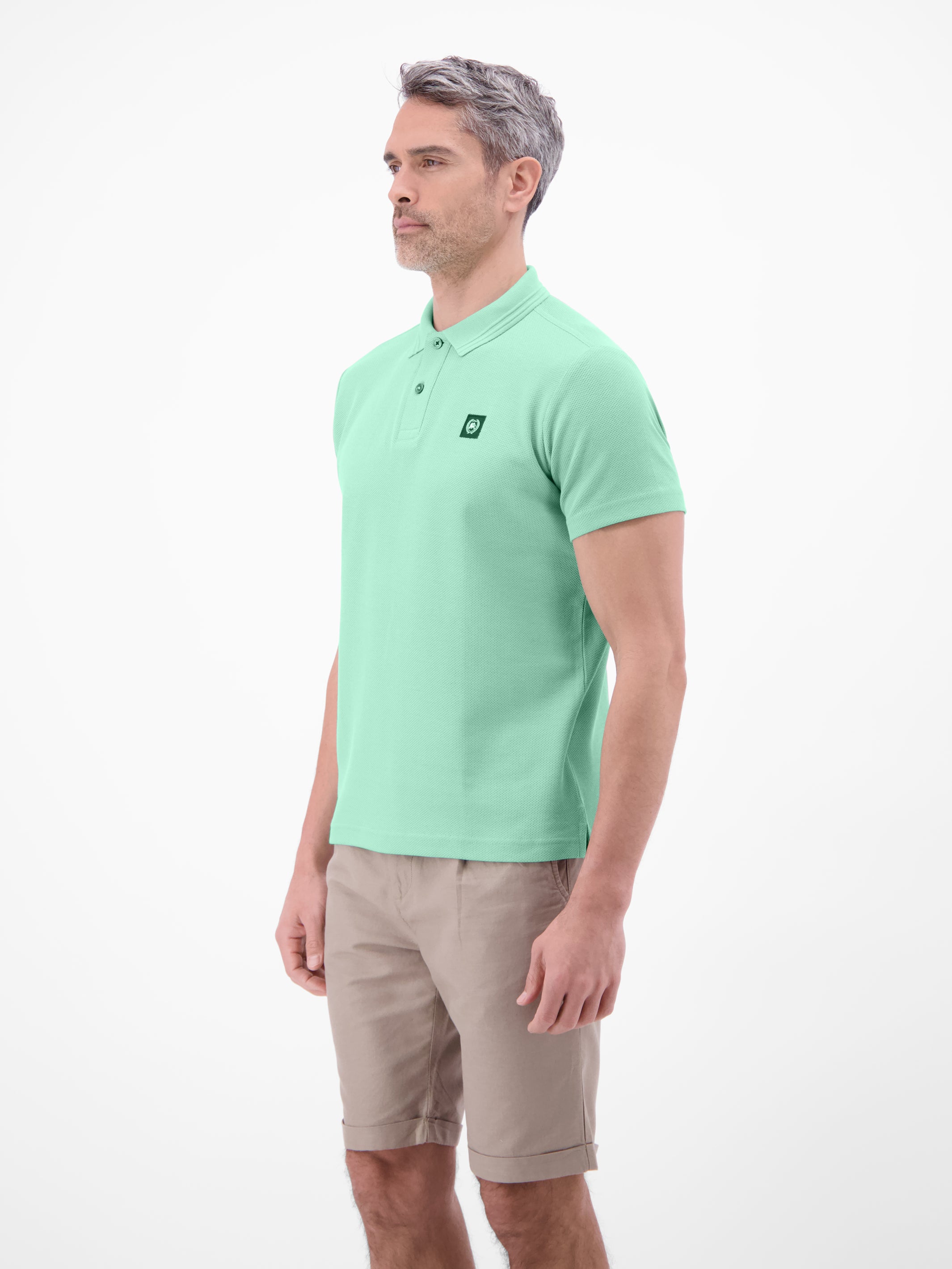 Poloshirt mit Waffelstruktur aus 100 % Baumwolle - Polo Shirt Kurzarm