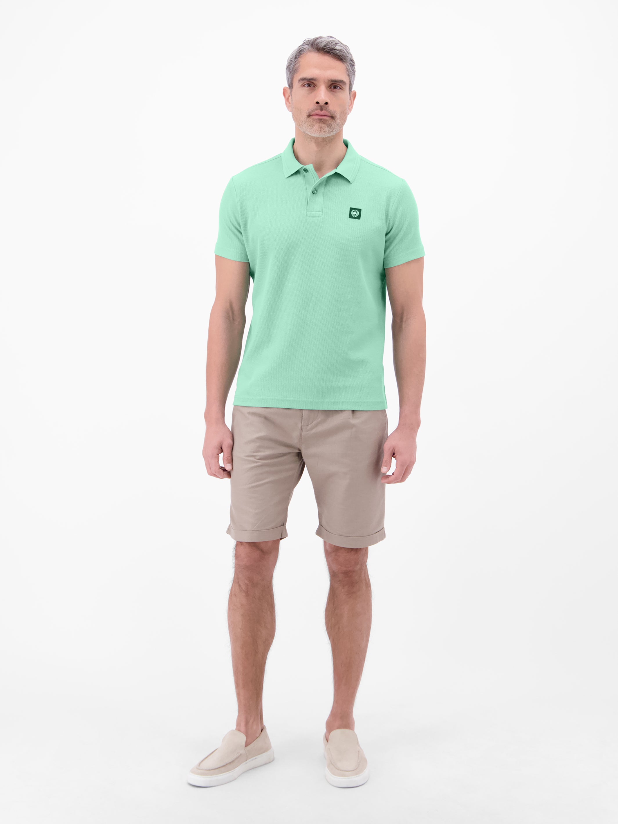 Poloshirt mit Waffelstruktur aus 100 % Baumwolle - Polo Shirt Kurzarm
