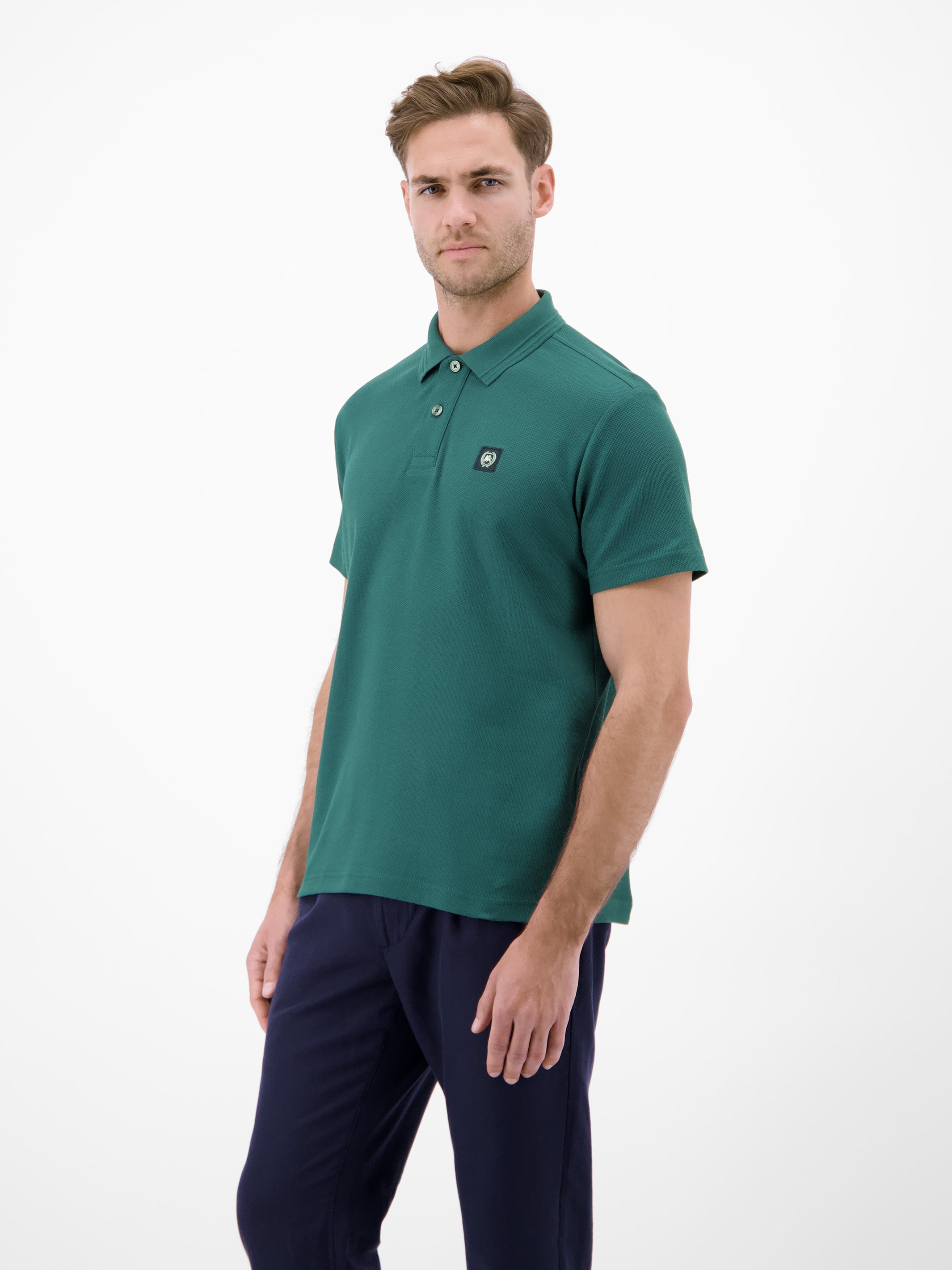 Poloshirt mit Waffelstruktur aus 100 % Baumwolle - Polo Shirt Kurzarm