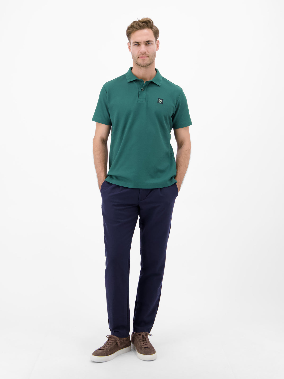Poloshirt mit Waffelstruktur aus 100 % Baumwolle - Polo Shirt Kurzarm