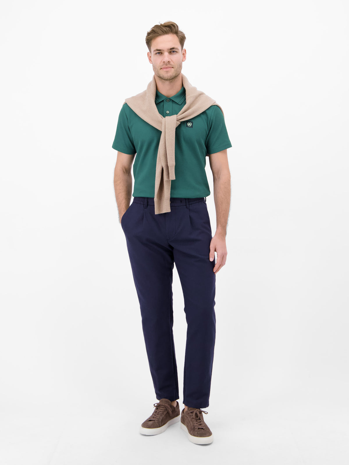 Poloshirt mit Waffelstruktur aus 100 % Baumwolle - Polo Shirt Kurzarm