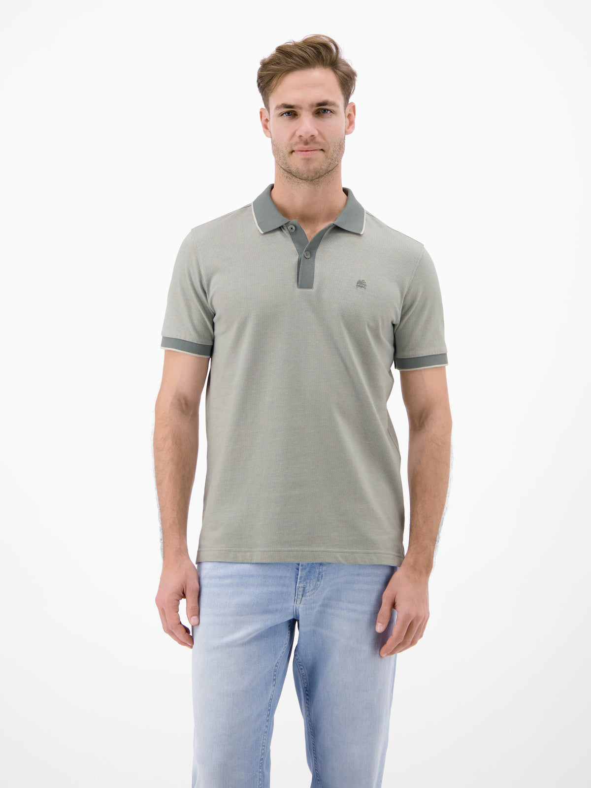 Poloshirt in 2-Tone-Optik - Polo Shirt Kurzarm