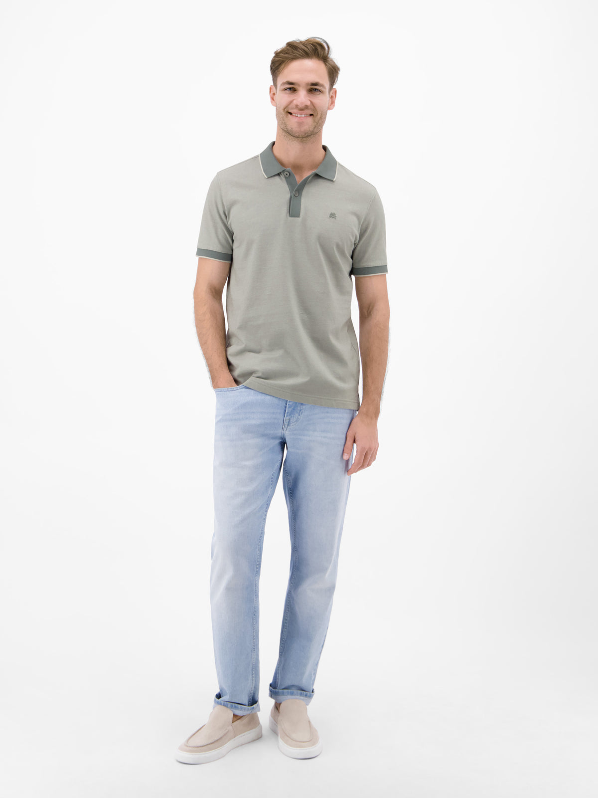Poloshirt in 2-Tone-Optik - Polo Shirt Kurzarm