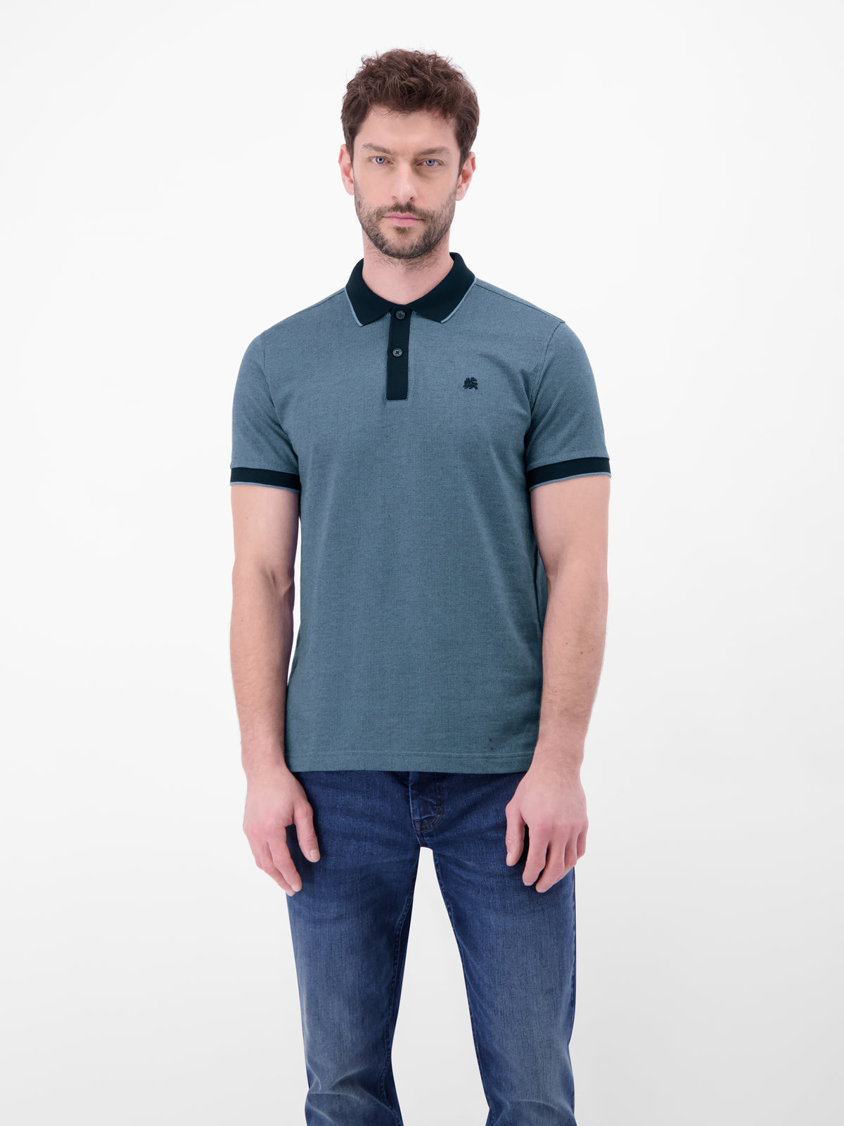 Poloshirt in 2-Tone-Optik - Polo Shirt Kurzarm