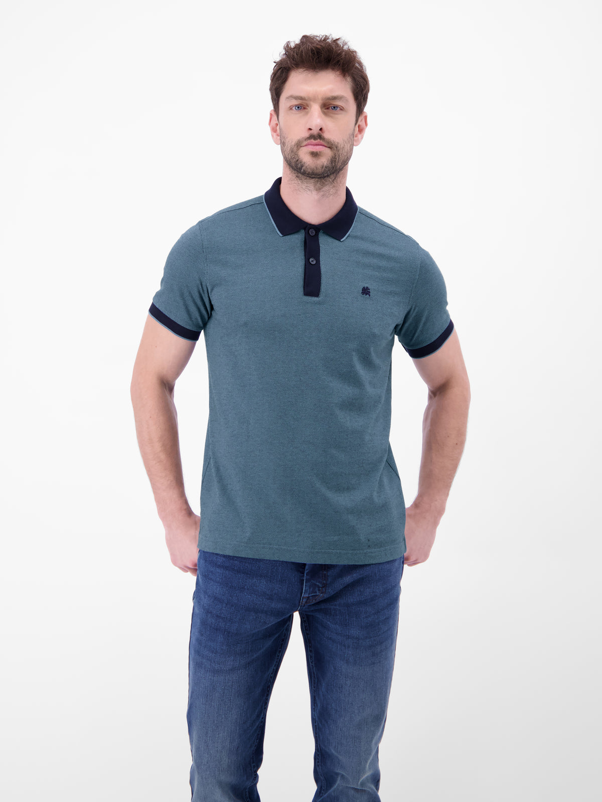 Poloshirt in 2-Tone-Optik - Polo Shirt Kurzarm