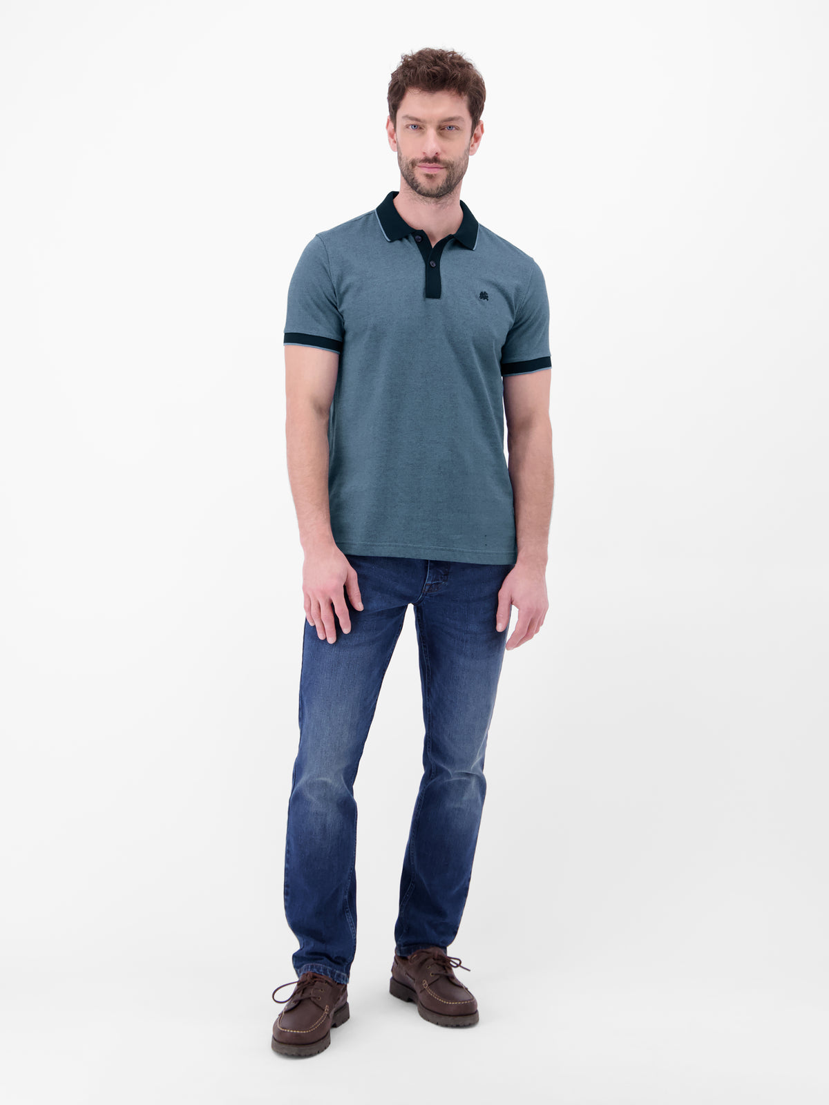 Poloshirt in 2-Tone-Optik - Polo Shirt Kurzarm