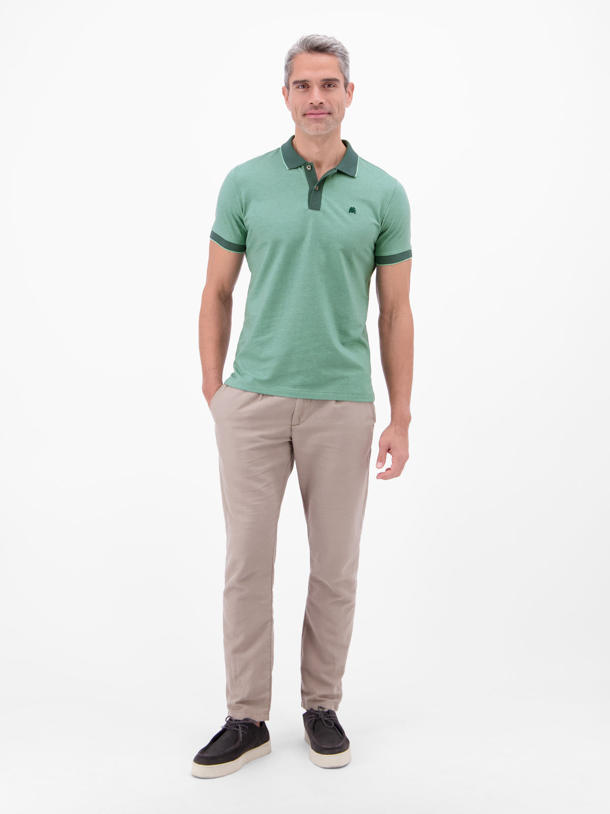 Poloshirt in 2-Tone-Optik - Polo Shirt Kurzarm