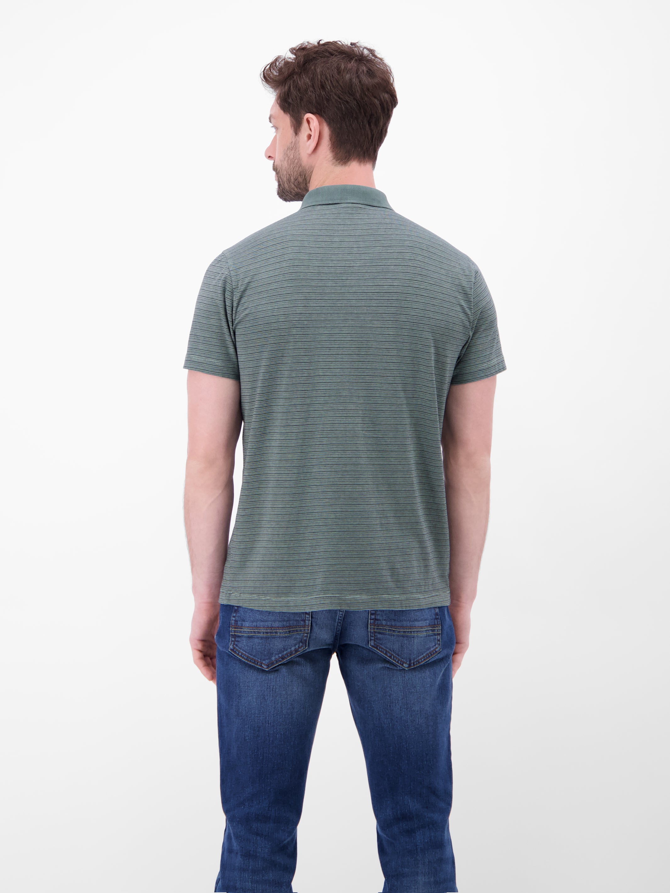 Poloshirt mit Fineliner-Optik, 100 % Baumwolle - Polo Shirt Kurzarm