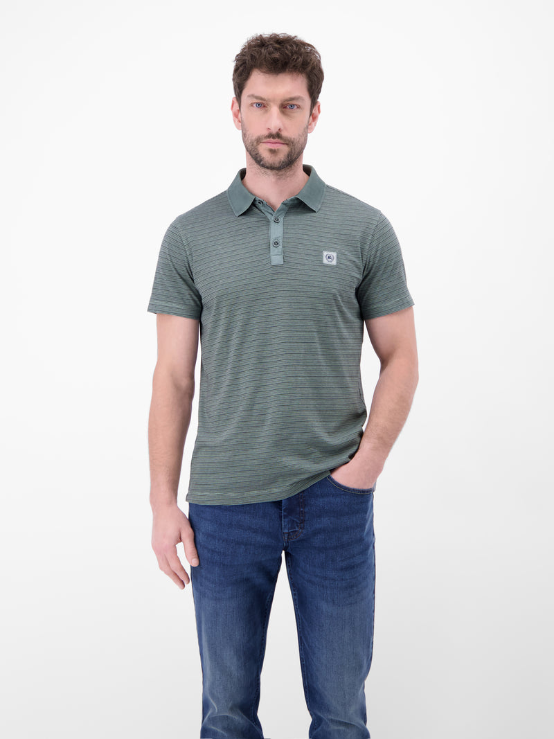 Poloshirt mit Fineliner-Optik, 100 % Baumwolle - Polo Shirt Kurzarm