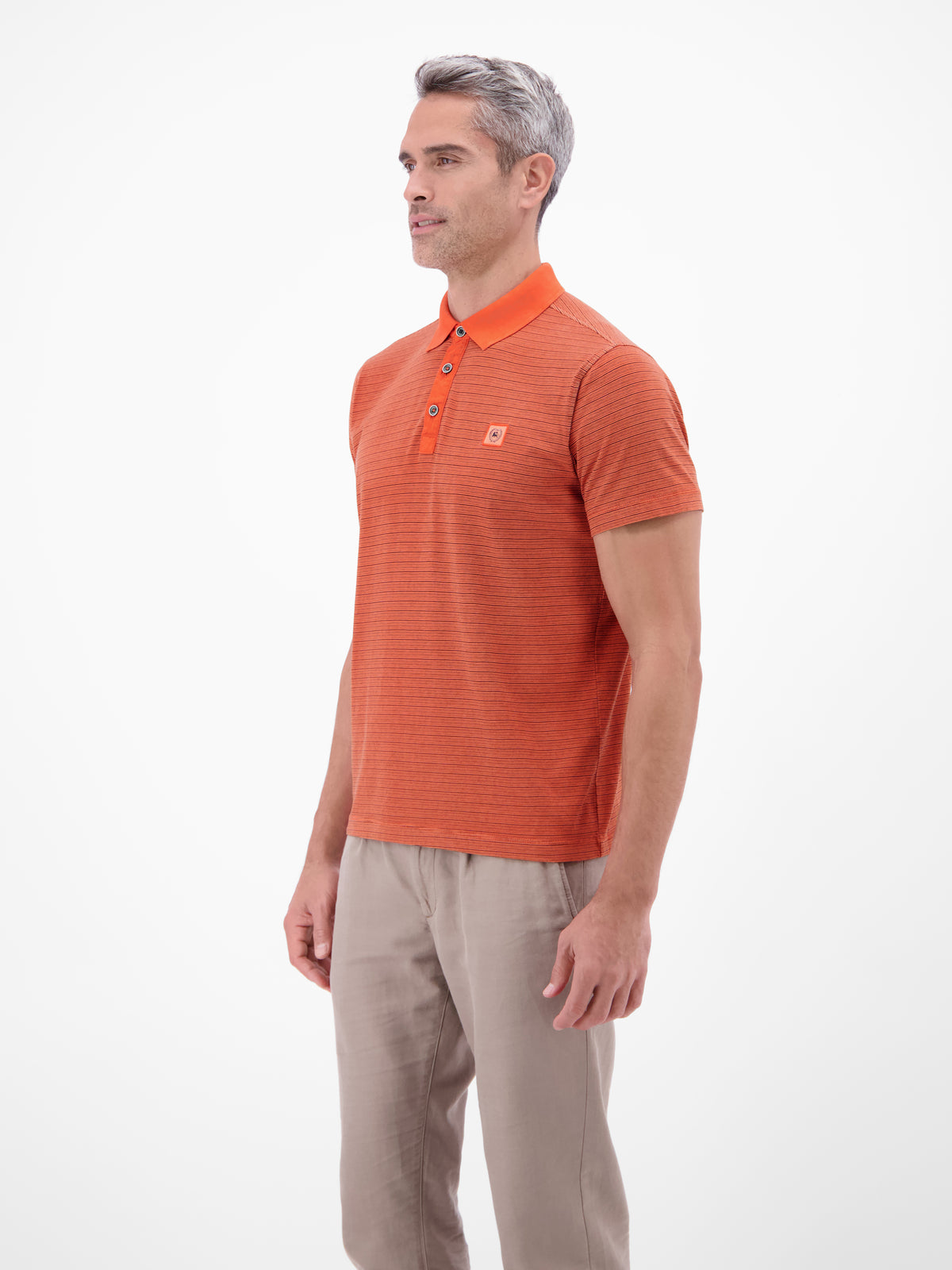 Poloshirt mit Fineliner-Optik, 100 % Baumwolle - Polo Shirt Kurzarm