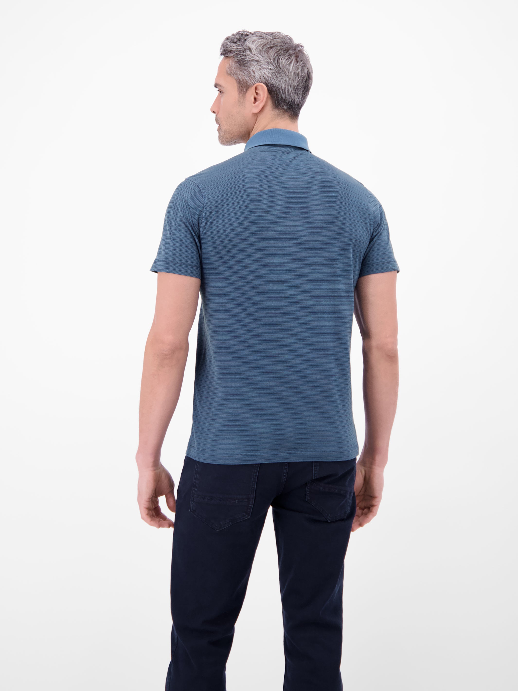 Poloshirt mit Fineliner-Optik, 100 % Baumwolle - Polo Shirt Kurzarm