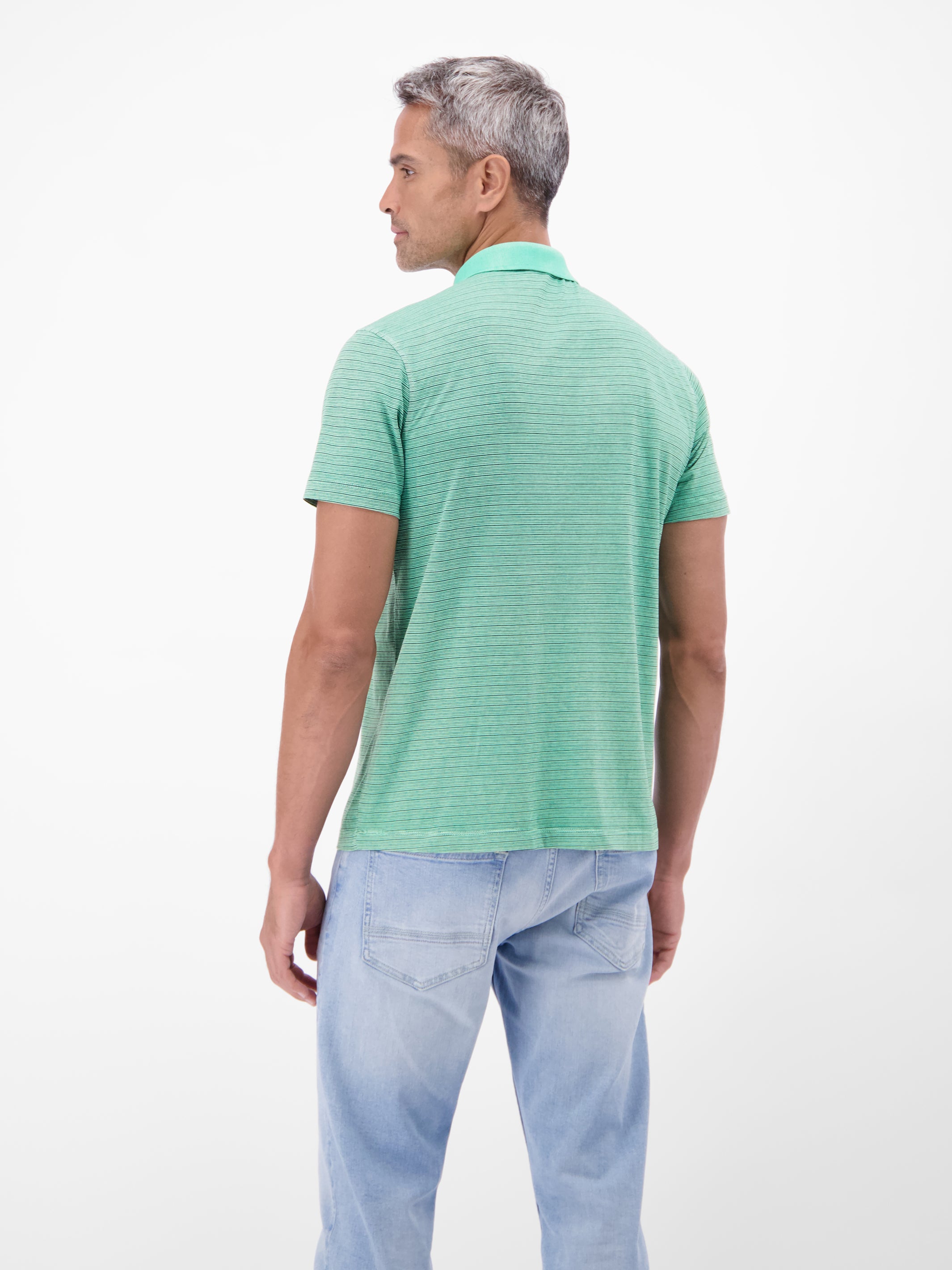 Poloshirt mit Fineliner-Optik, 100 % Baumwolle - Polo Shirt Kurzarm