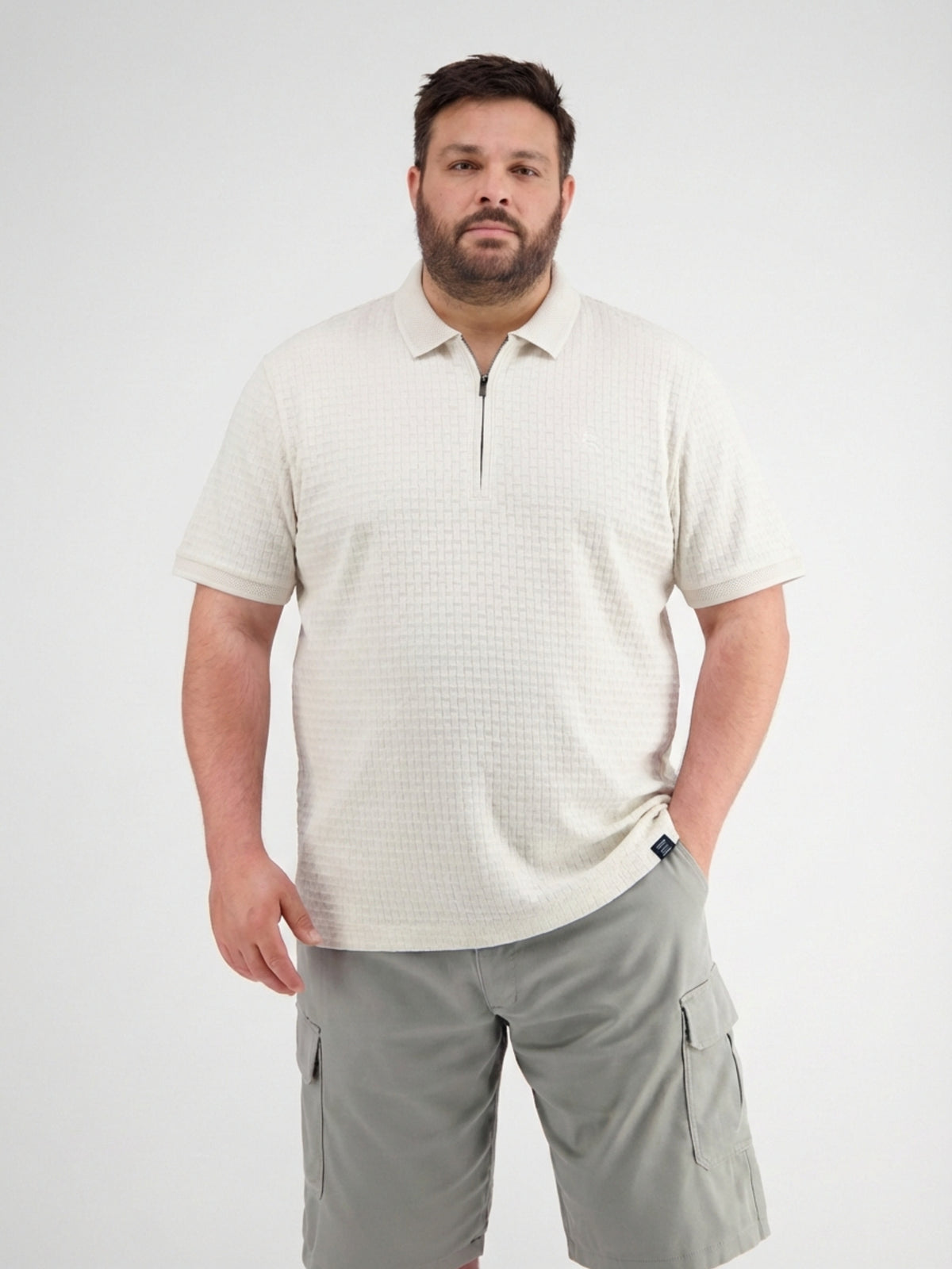 Poloshirt mit Reißverschlusskragen, grosse Größen - Polo Shirt Kurzarm