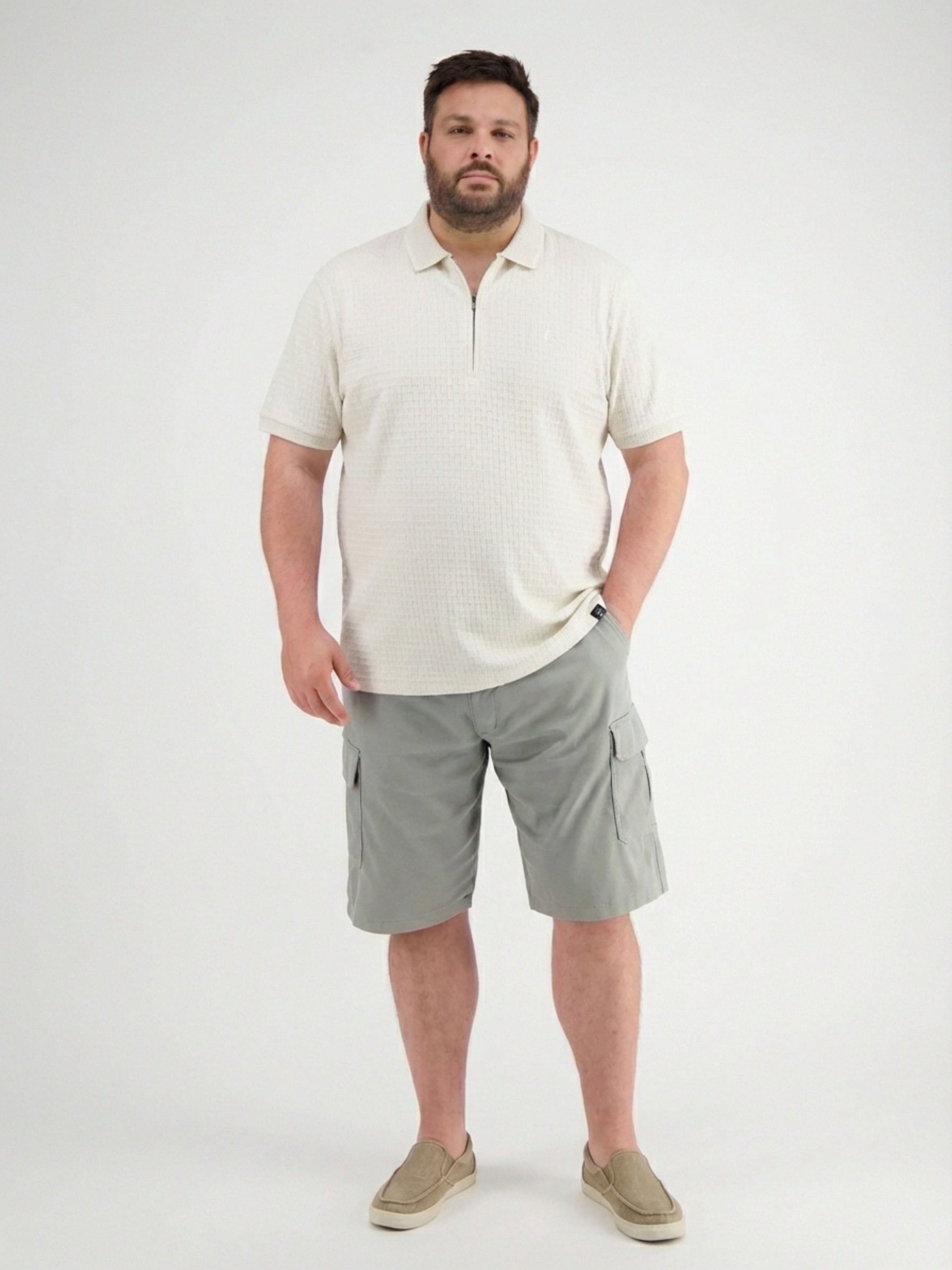 Poloshirt mit Reißverschlusskragen, grosse Größen - Polo Shirt Kurzarm