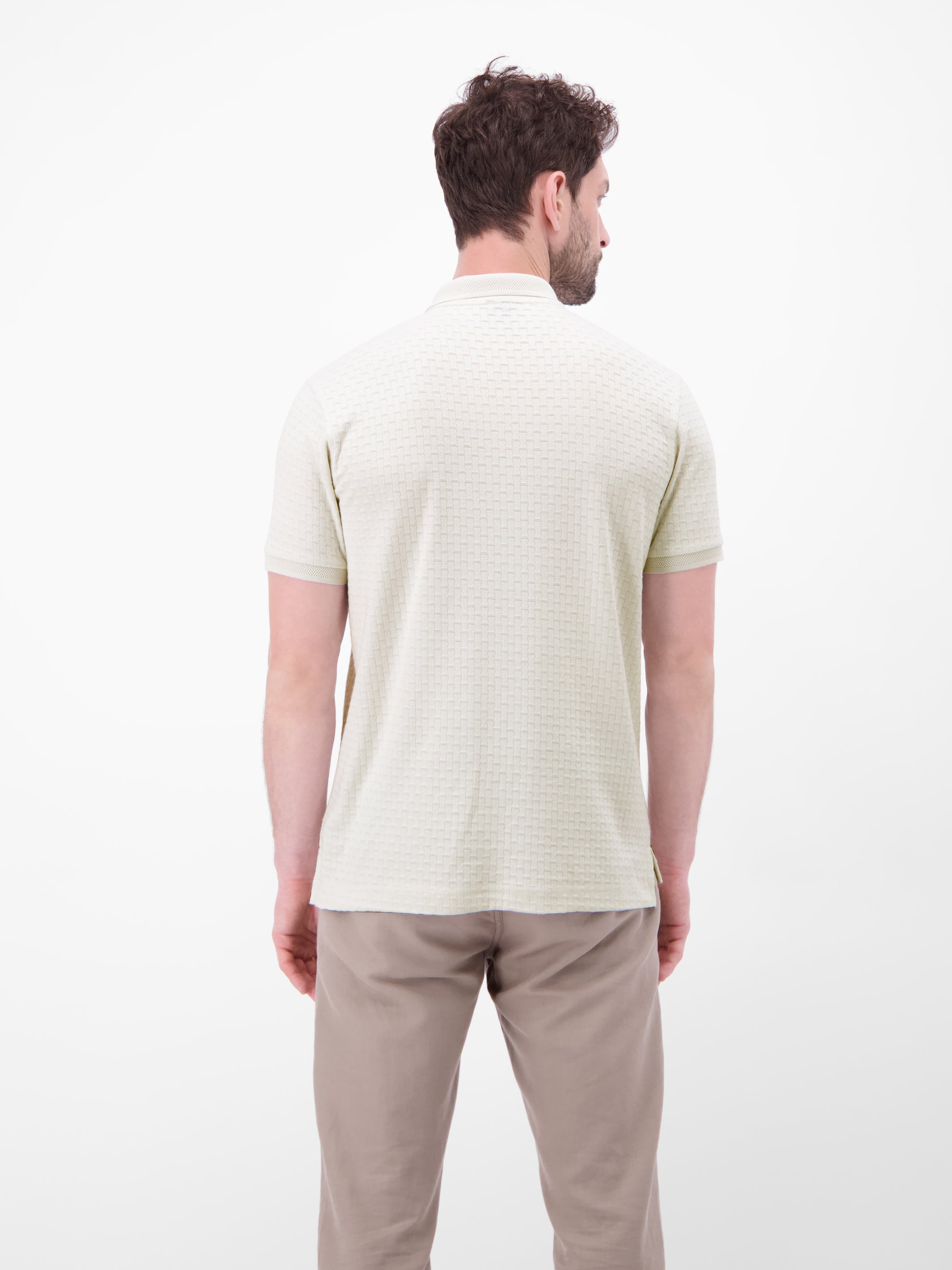 Poloshirt mit Reißverschlusskragen in Strukturqualität - Polo Shirt Kurzarm