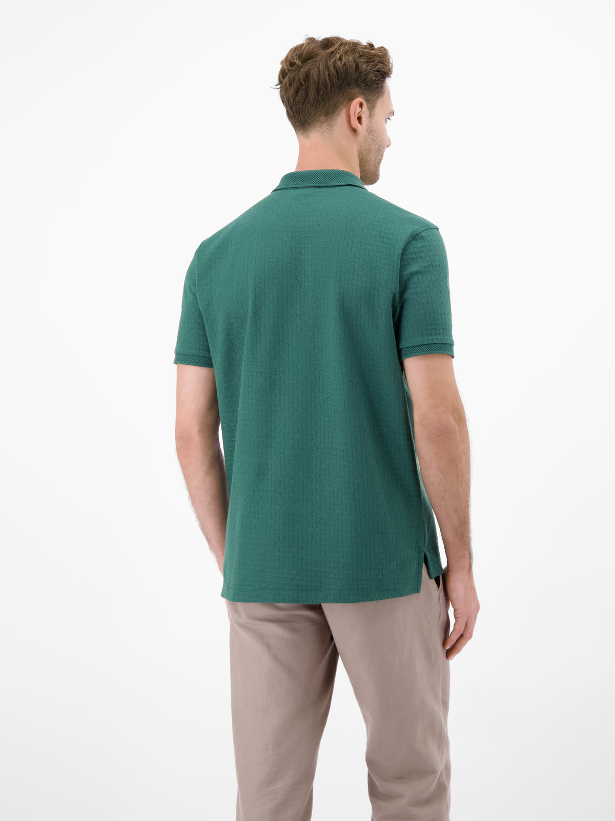 Poloshirt mit Reißverschlusskragen in Strukturqualität - Polo Shirt Kurzarm