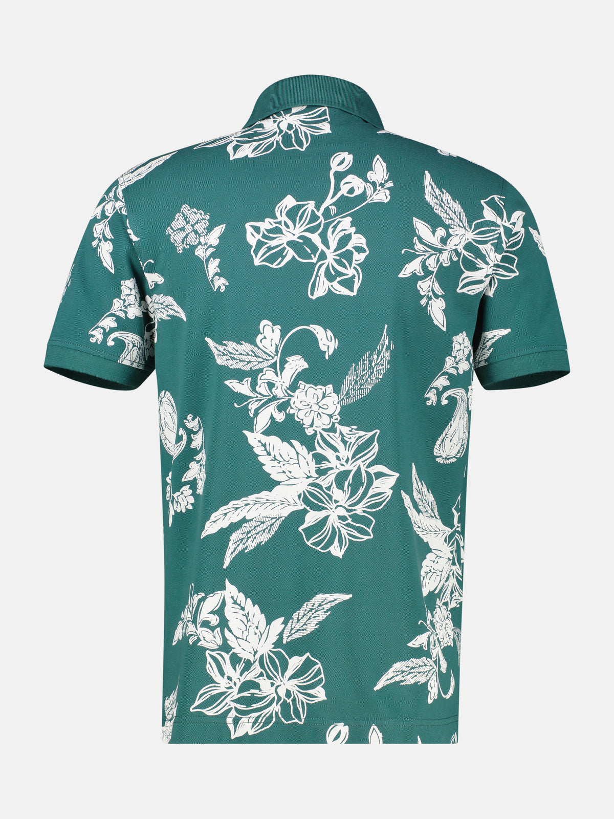 Poloshirt mit floralem All-over-Print, grosse Größen - Polo Shirt Kurzarm