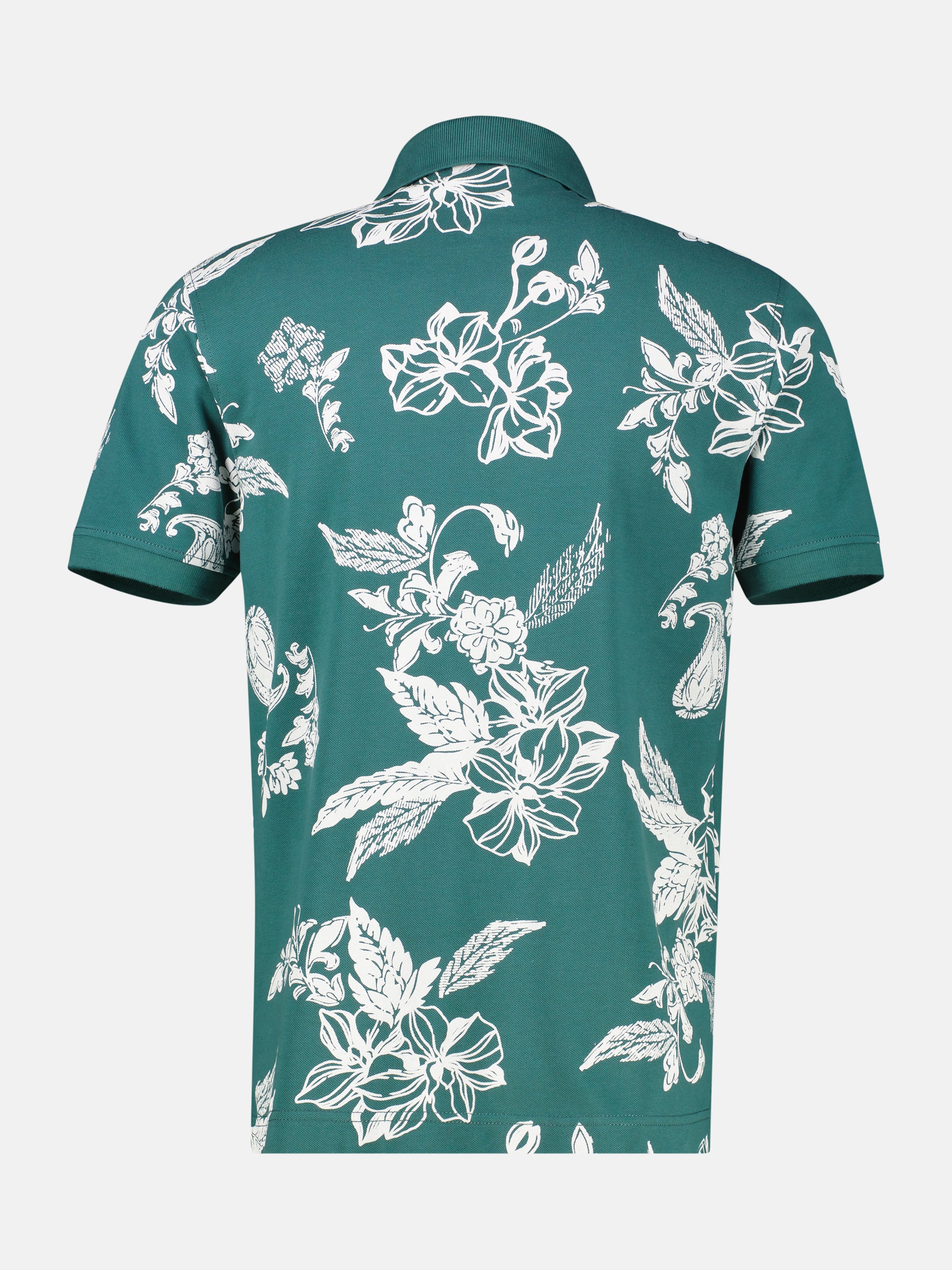 Poloshirt mit floralem All-over-Print, 100 % Baumwolle - Polo Shirt Kurzarm