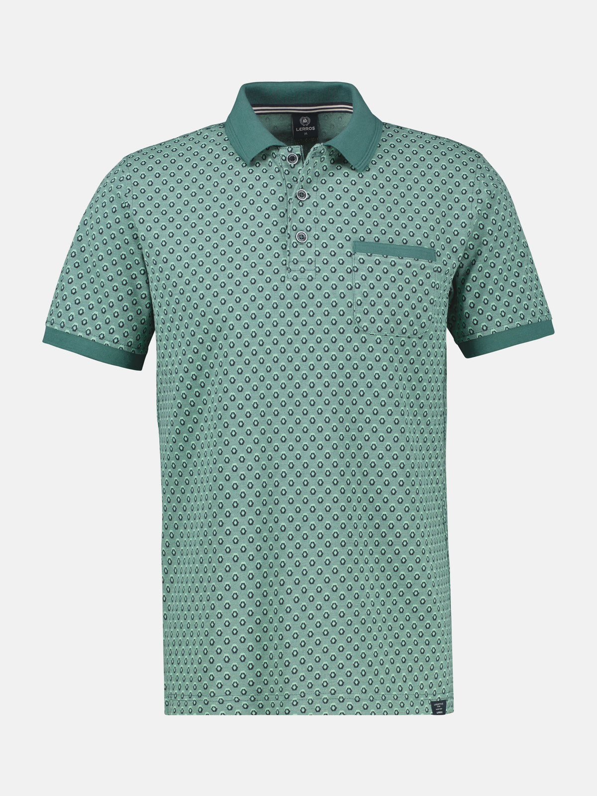 Poloshirt in 2-Tone-Optik und All-over-Print - Polo Shirt Kurzarm