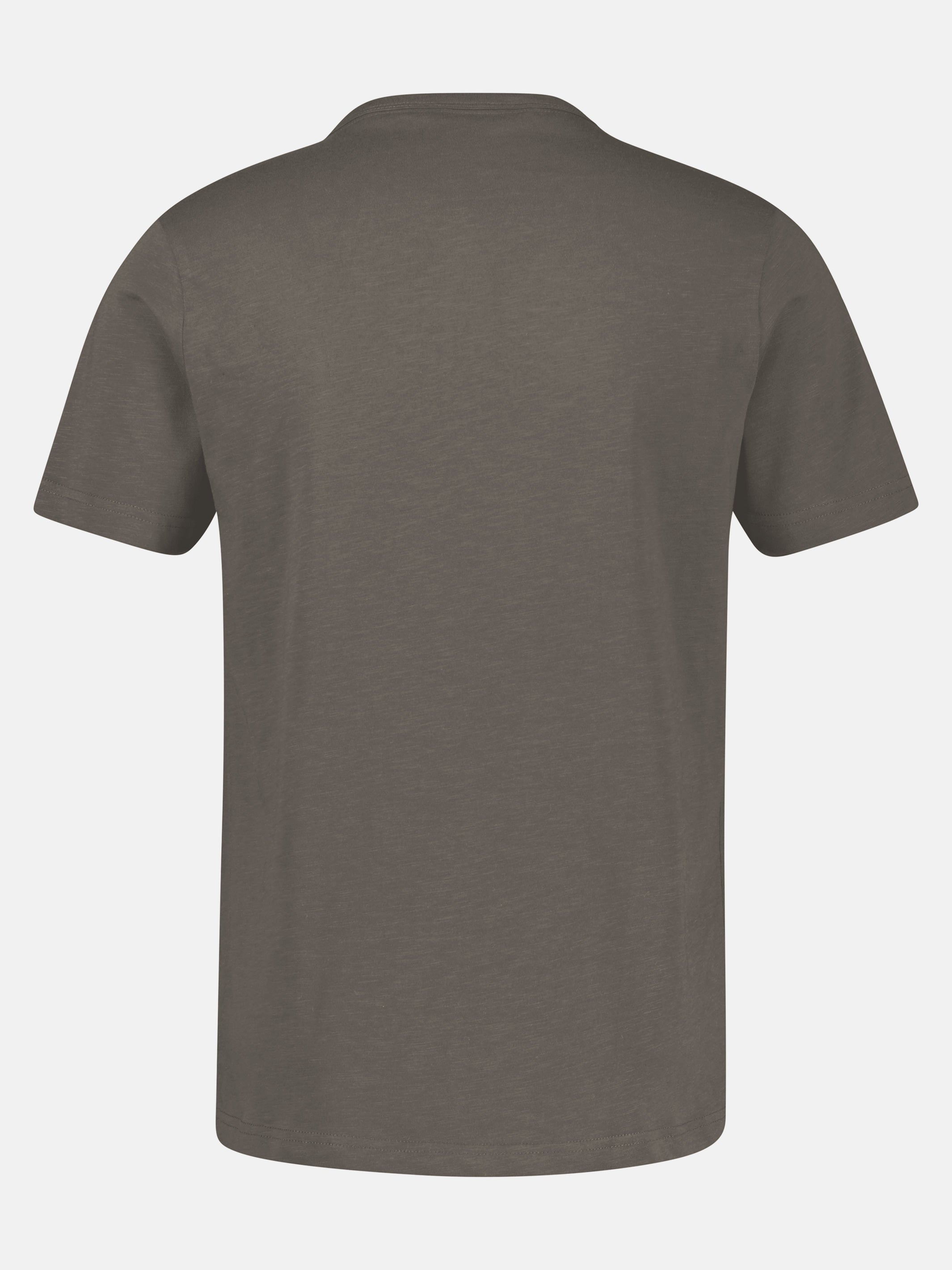 Serafino Shirt mit Rundhalsausschnitt und Knopfleiste - T-Shirt Rundhals