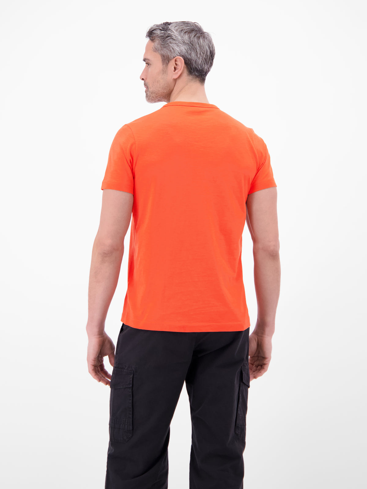 Serafino Shirt mit Rundhalsausschnitt und Knopfleiste - T-Shirt Rundhals