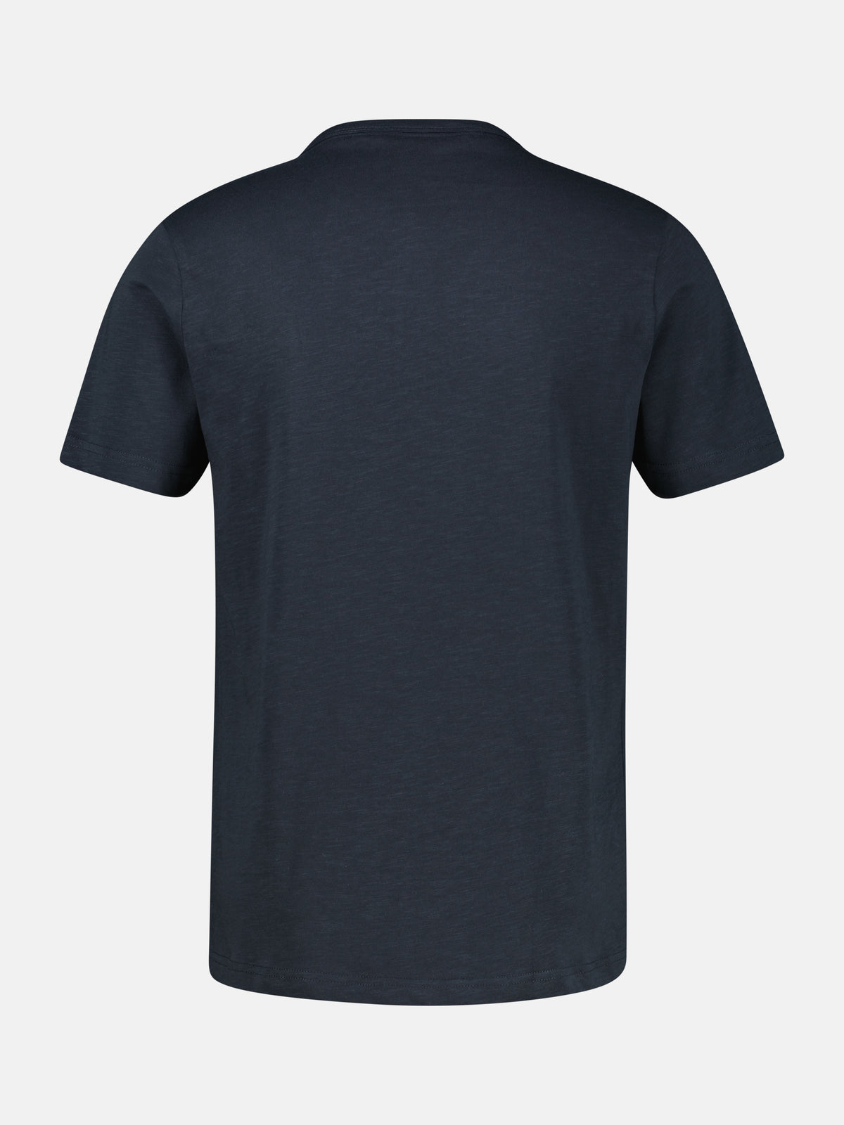 Serafino Shirt mit Rundhalsausschnitt und Knopfleiste - T-Shirt Rundhals