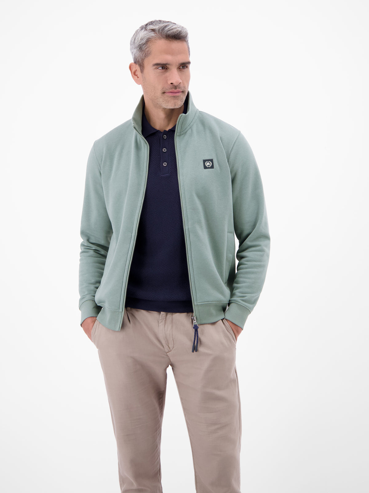 Sweatjacke aus atmungsaktivem Baumwollmischgewebe - Sweatjacke