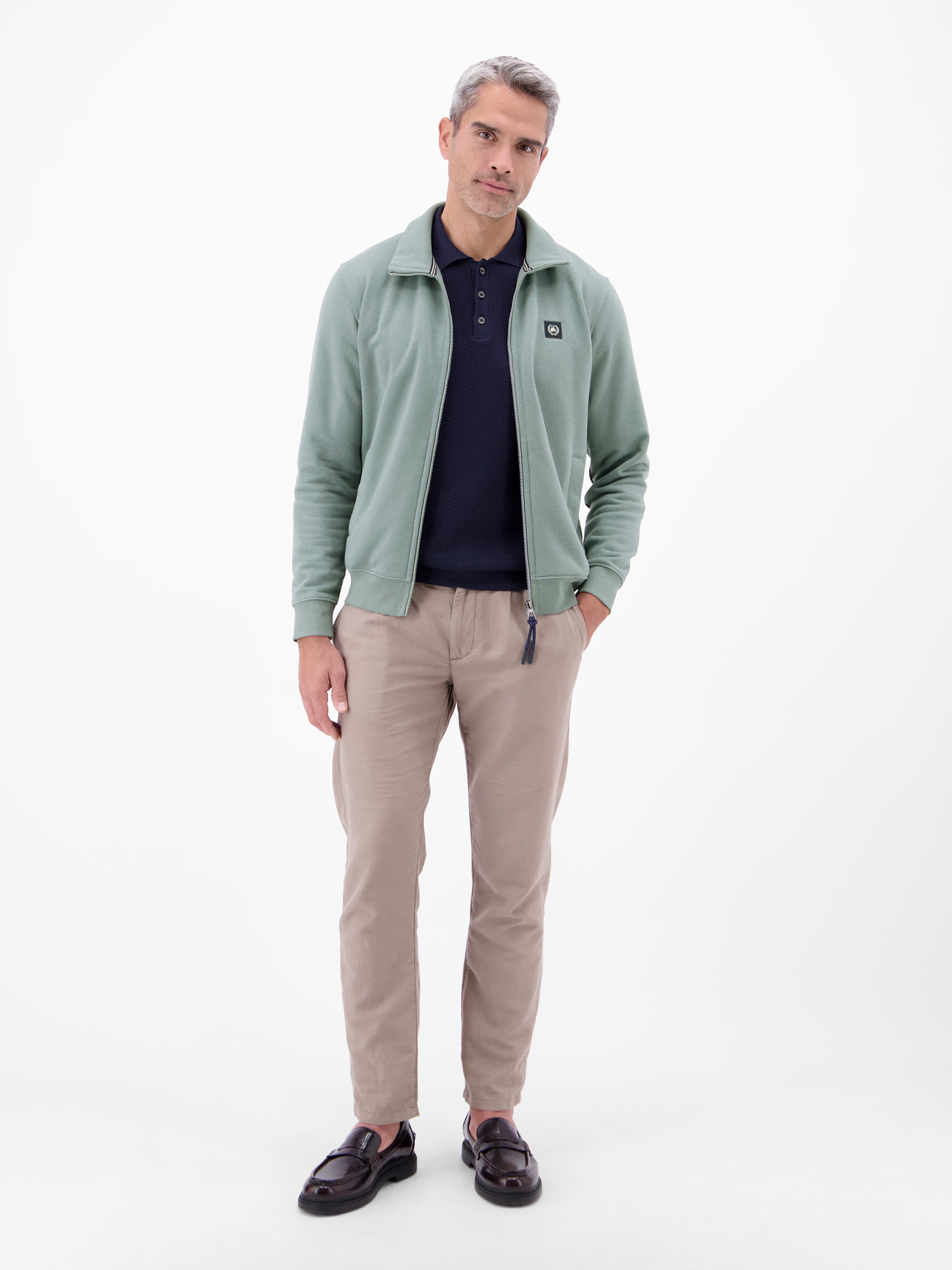 Sweatjacke aus atmungsaktivem Baumwollmischgewebe - Sweatjacke