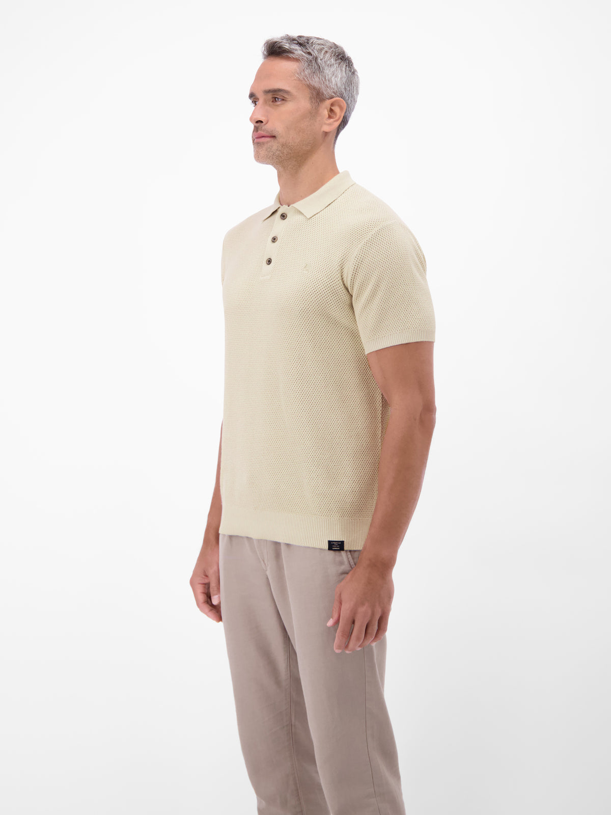 Unifarbenes Poloshirt in Strukturqualität - Polo Shirt Kurzarm