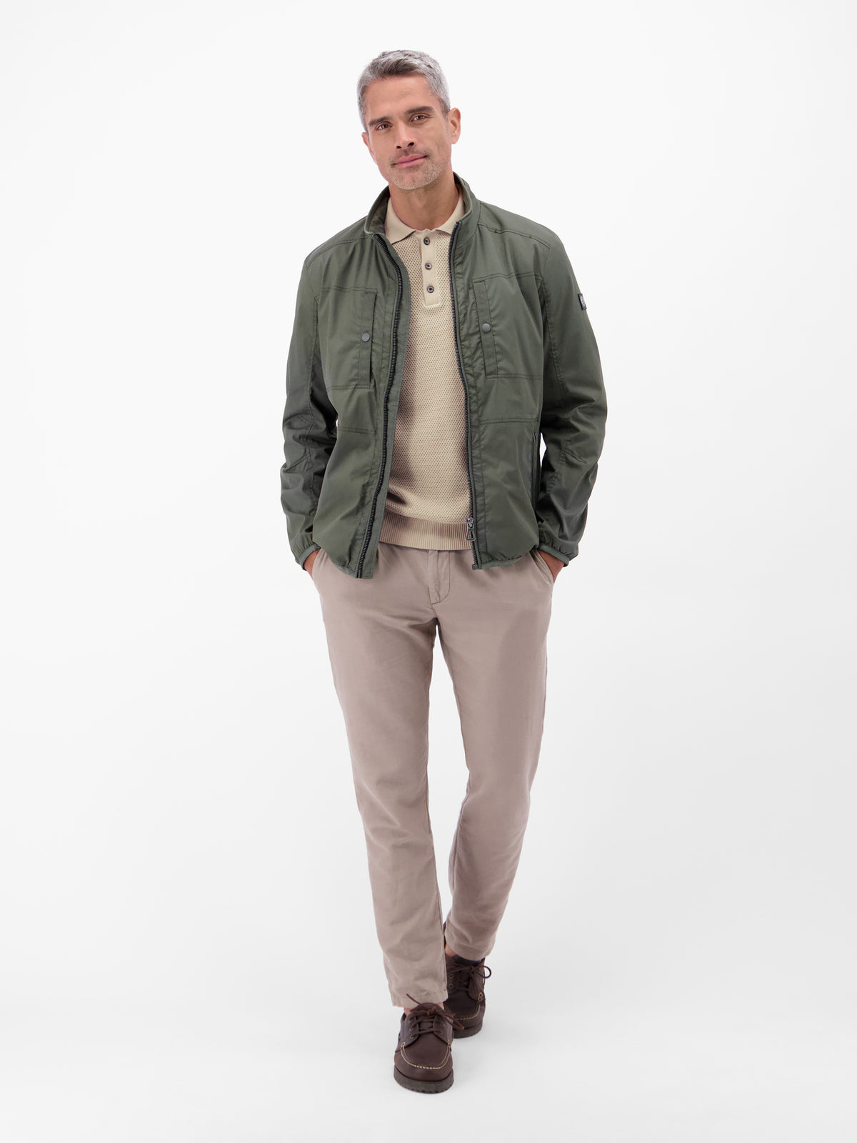 Unifarbenes Poloshirt in Strukturqualität - Polo Shirt Kurzarm