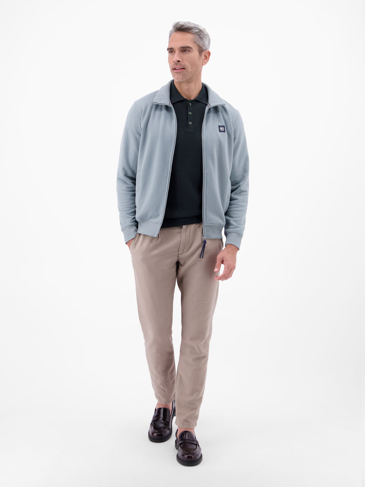 Unifarbenes Poloshirt in Strukturqualität - Polo Shirt Kurzarm