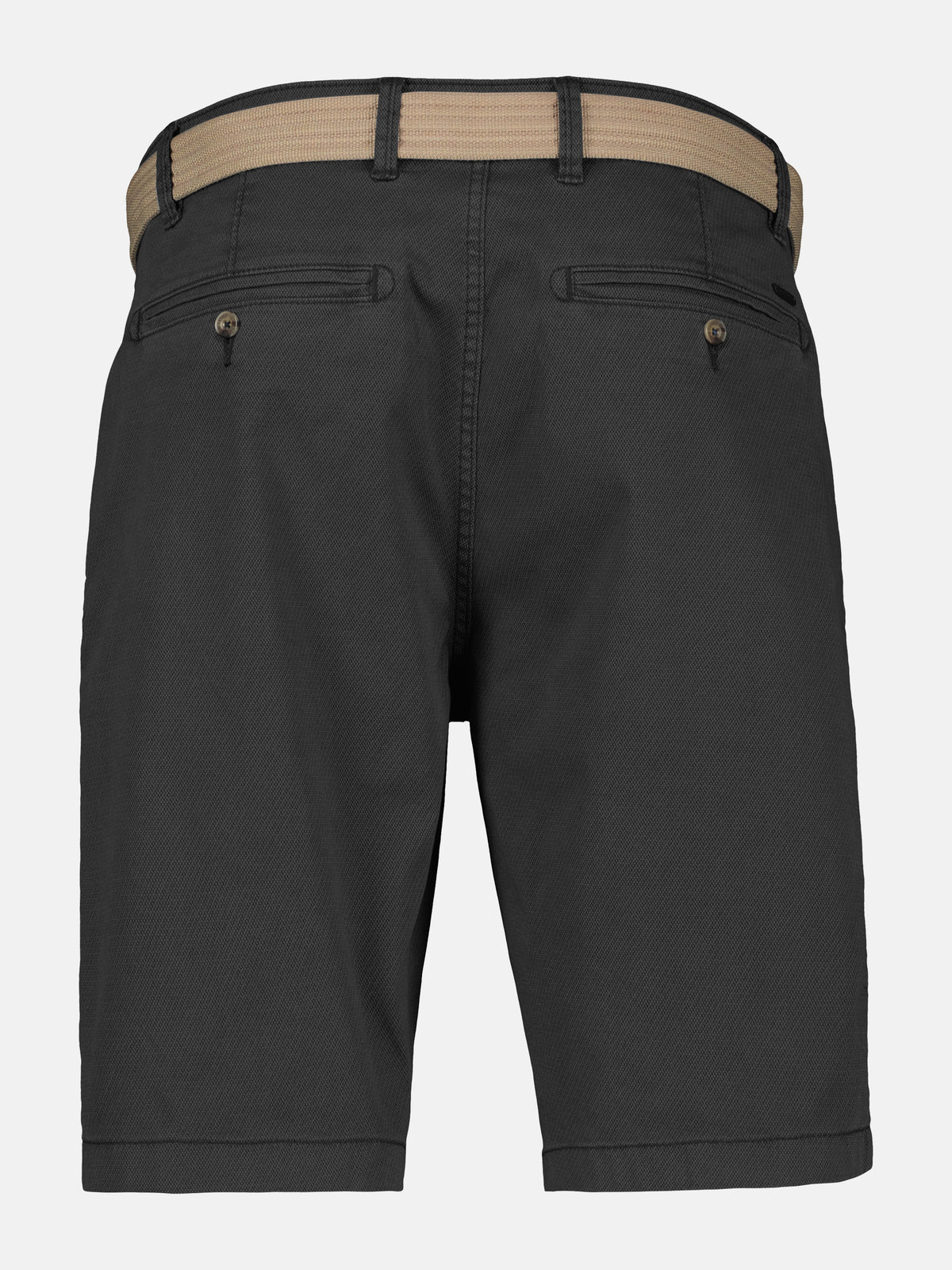 Bequeme Chino-Bermuda mit Gürtel und Minimalprint - Chino Shorts