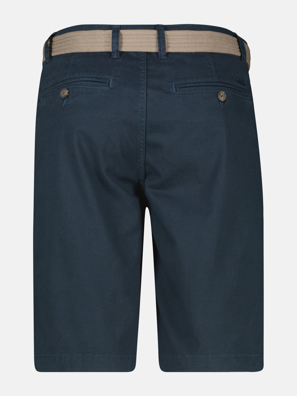 Bequeme Chino-Bermuda mit Gürtel und Minimalprint - Chino Shorts