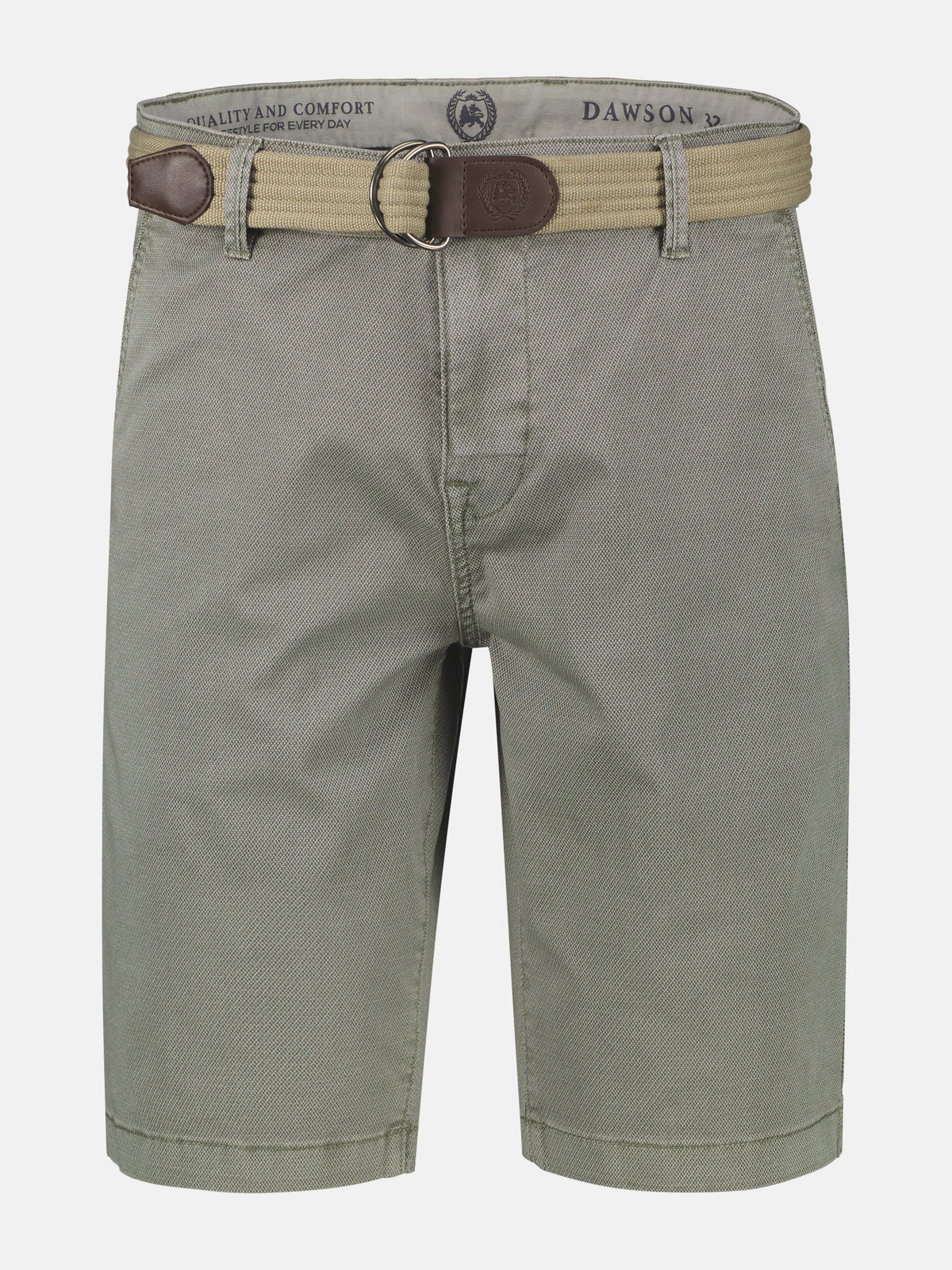 Bequeme Chino-Bermuda mit Gürtel und Minimalprint - Chino Shorts