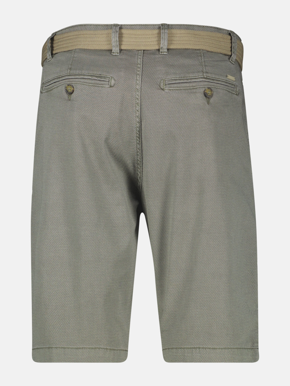 Bequeme Chino-Bermuda mit Gürtel und Minimalprint - Chino Shorts