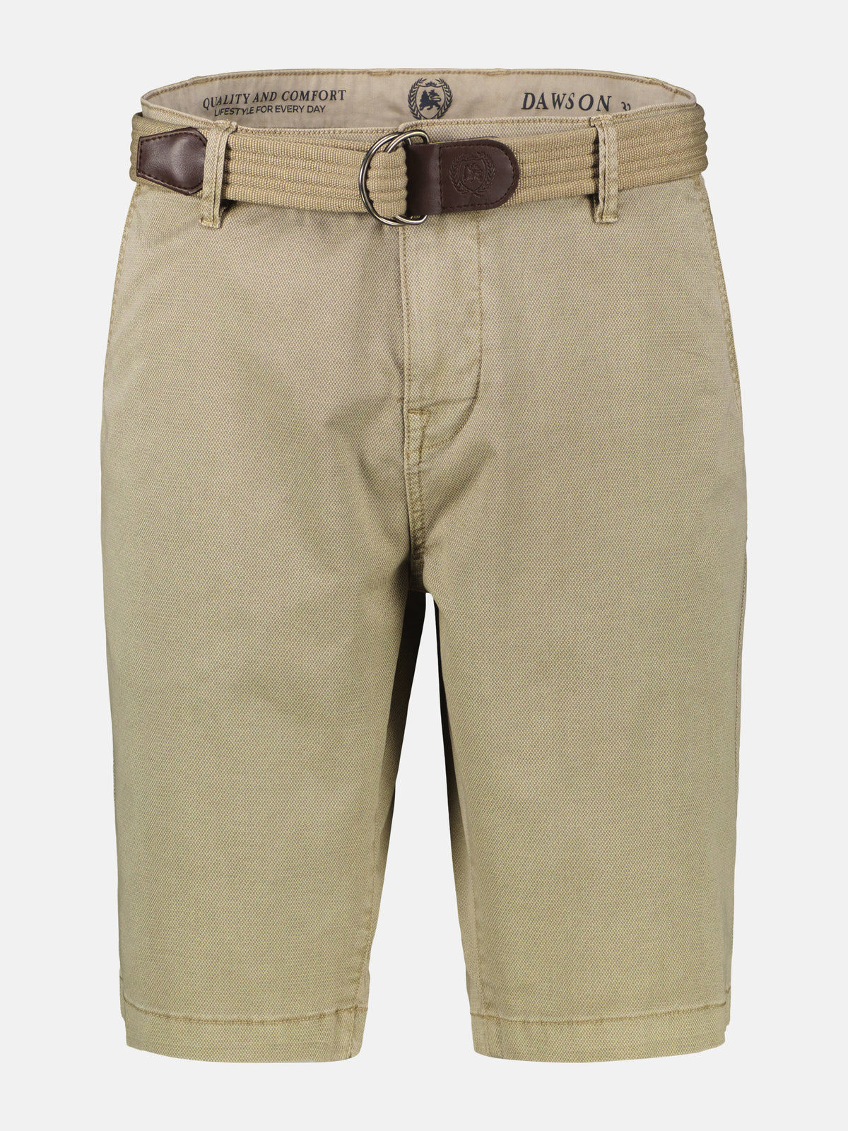 Bequeme Chino-Bermuda mit Gürtel und Minimalprint - Chino Shorts