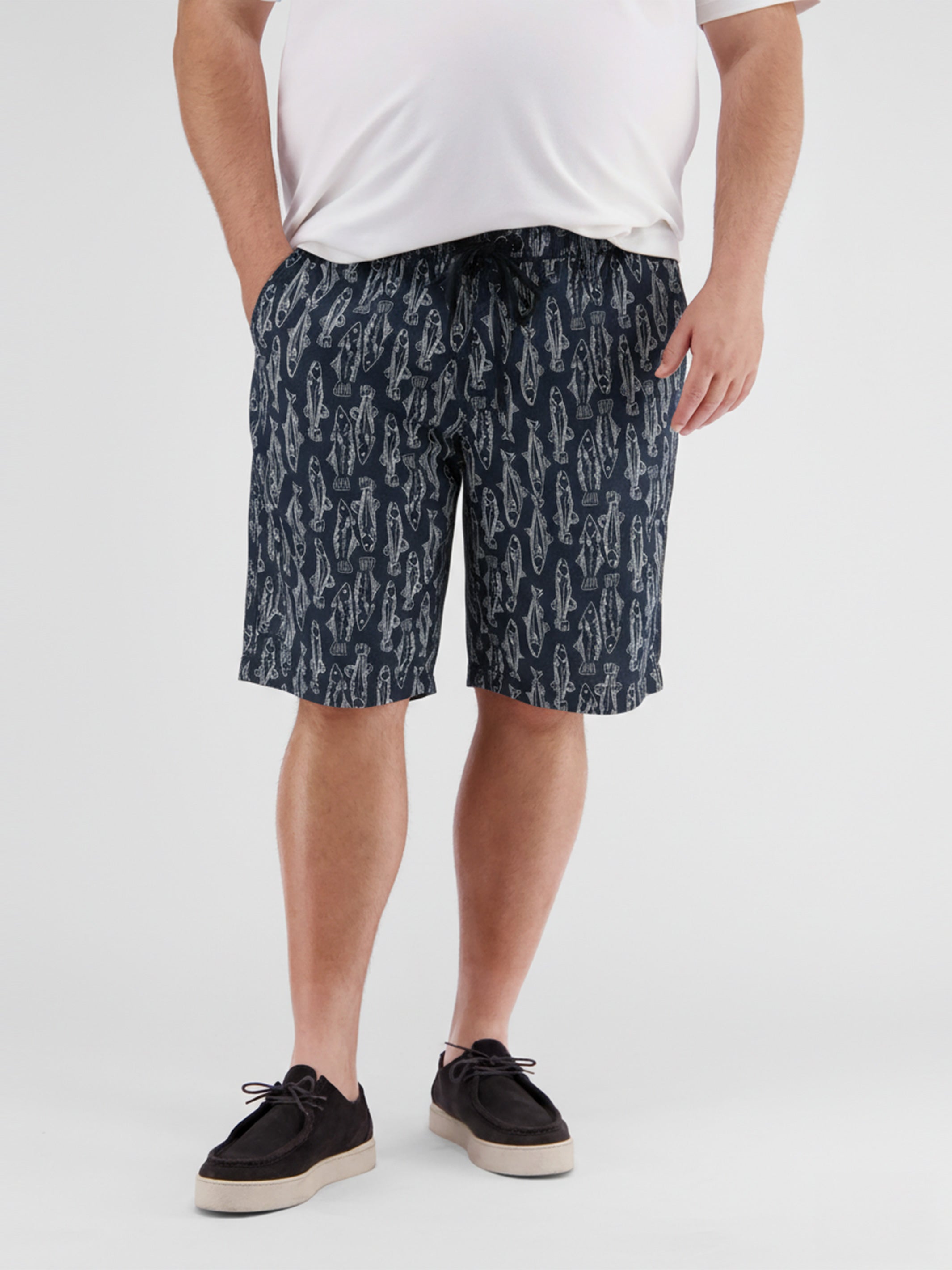 Leichte Chino-Bermuda mit Print, grosse Größen - Chino Shorts