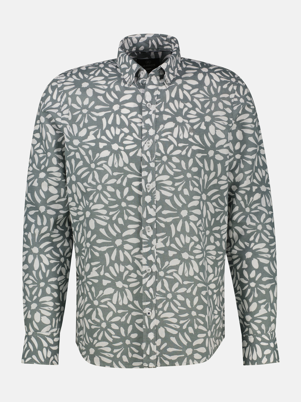 Langarmhemd mit floralem Print aus Mischgewebe - 