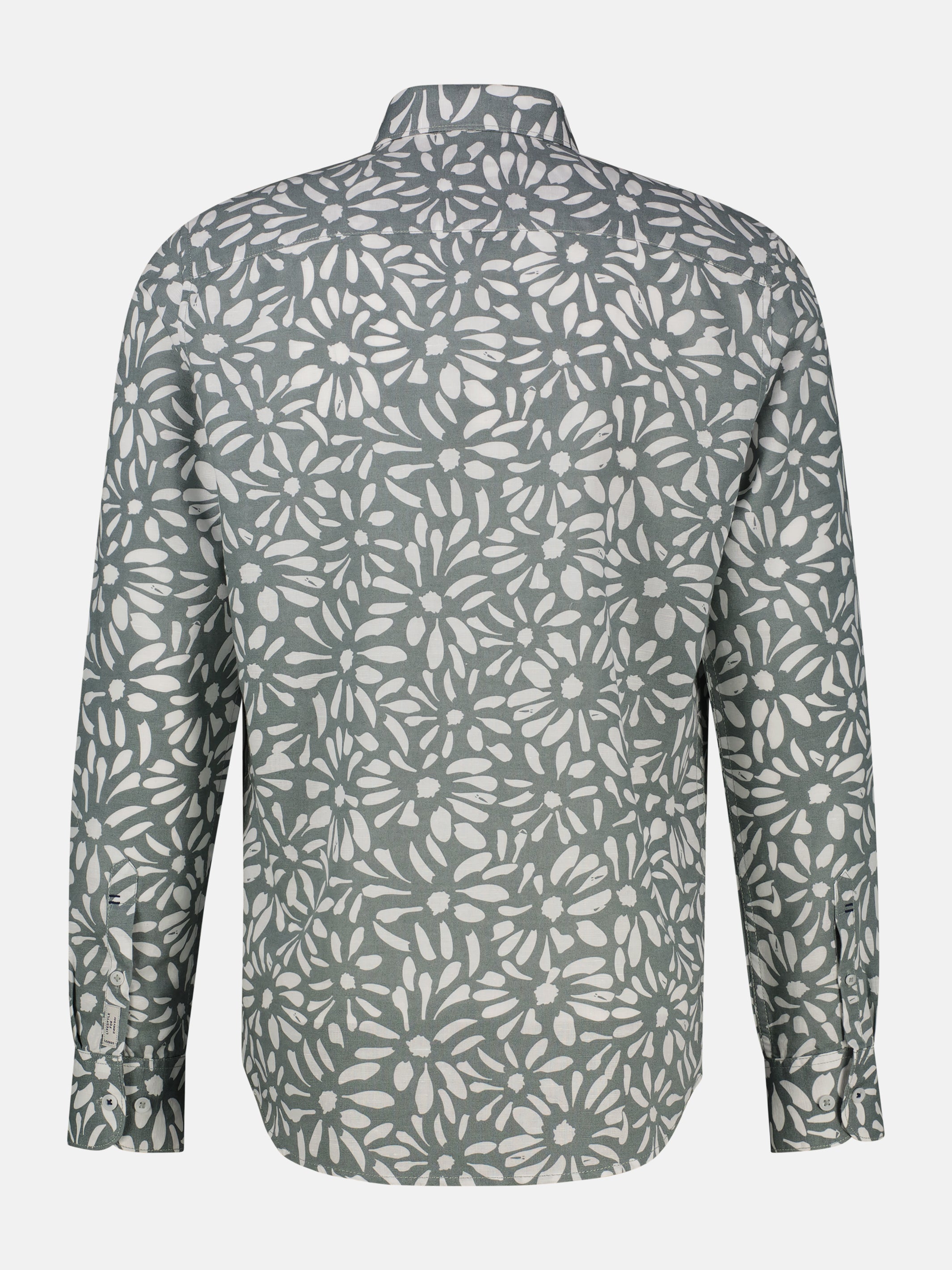 Langarmhemd mit floralem Print aus Mischgewebe - 