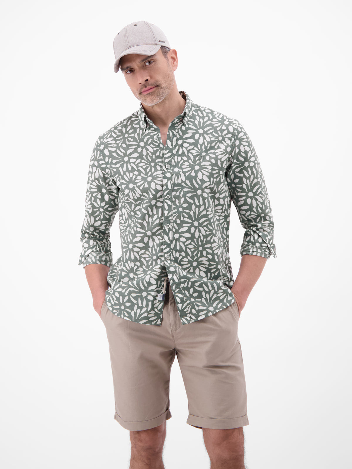 Langarmhemd mit floralem Print aus Mischgewebe - Langarmhemd