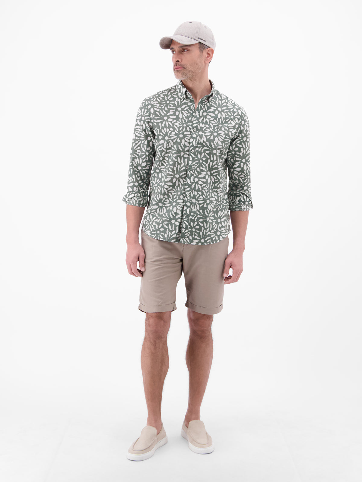 Langarmhemd mit floralem Print aus Mischgewebe - Langarmhemd