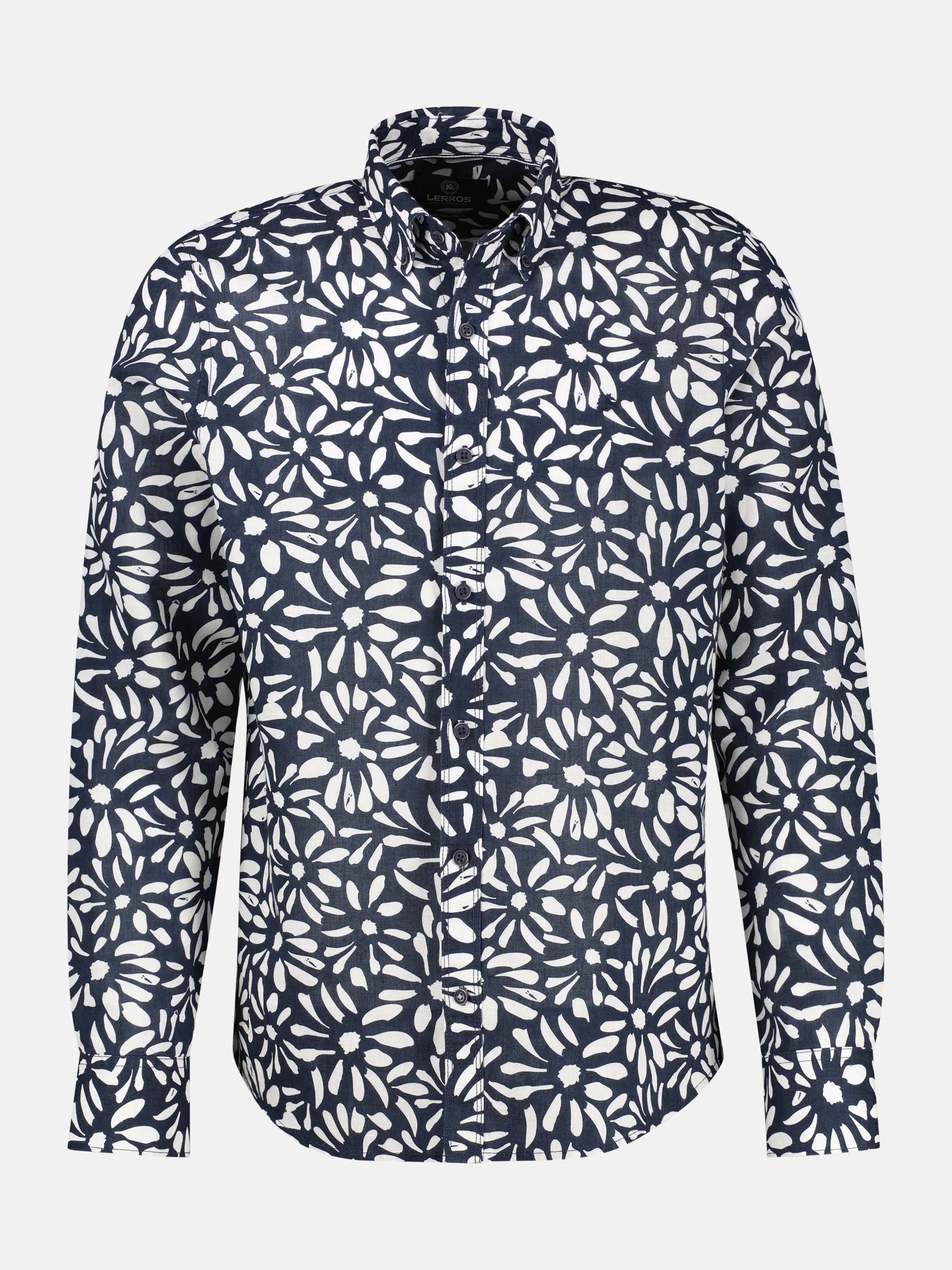 Langarmhemd mit floralem Print aus Mischgewebe - 