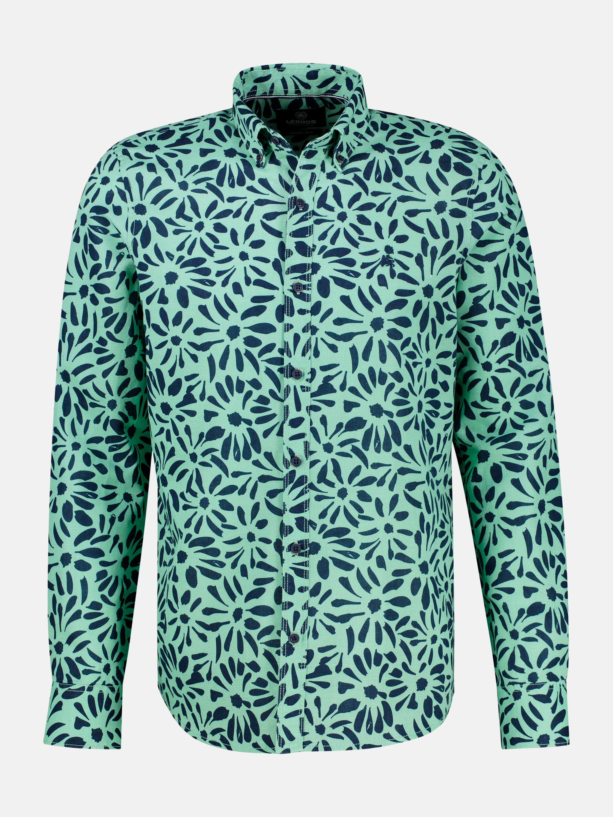 Langarmhemd mit floralem Print aus Mischgewebe - 