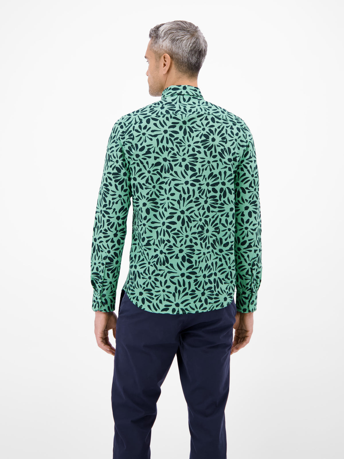Langarmhemd mit floralem Print aus Mischgewebe - 