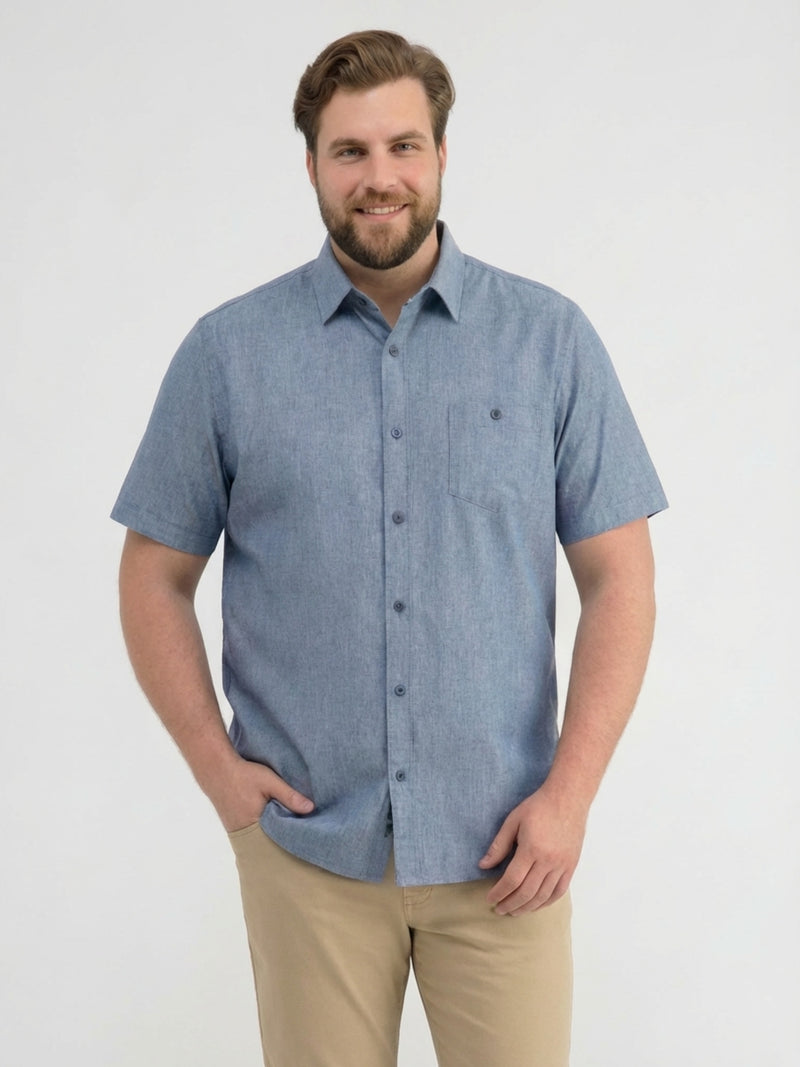 Kurzarmhemd, unifarben in großen Größen - Kurzarmhemd