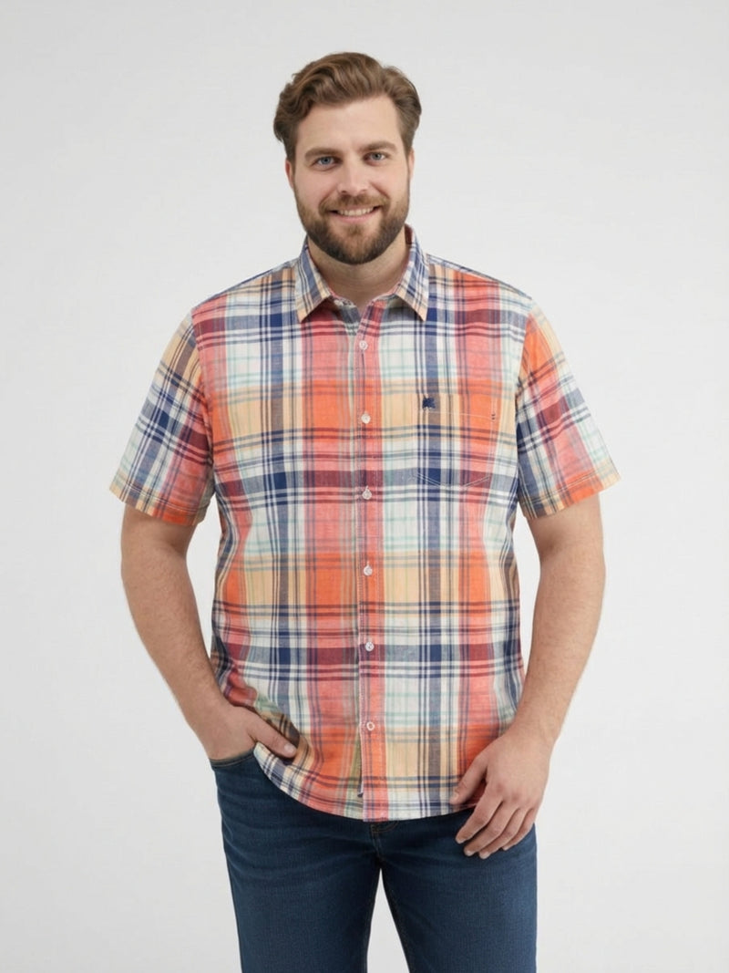 Kariertes Kurzarmhemd in großen Größen - Kurzarmhemd