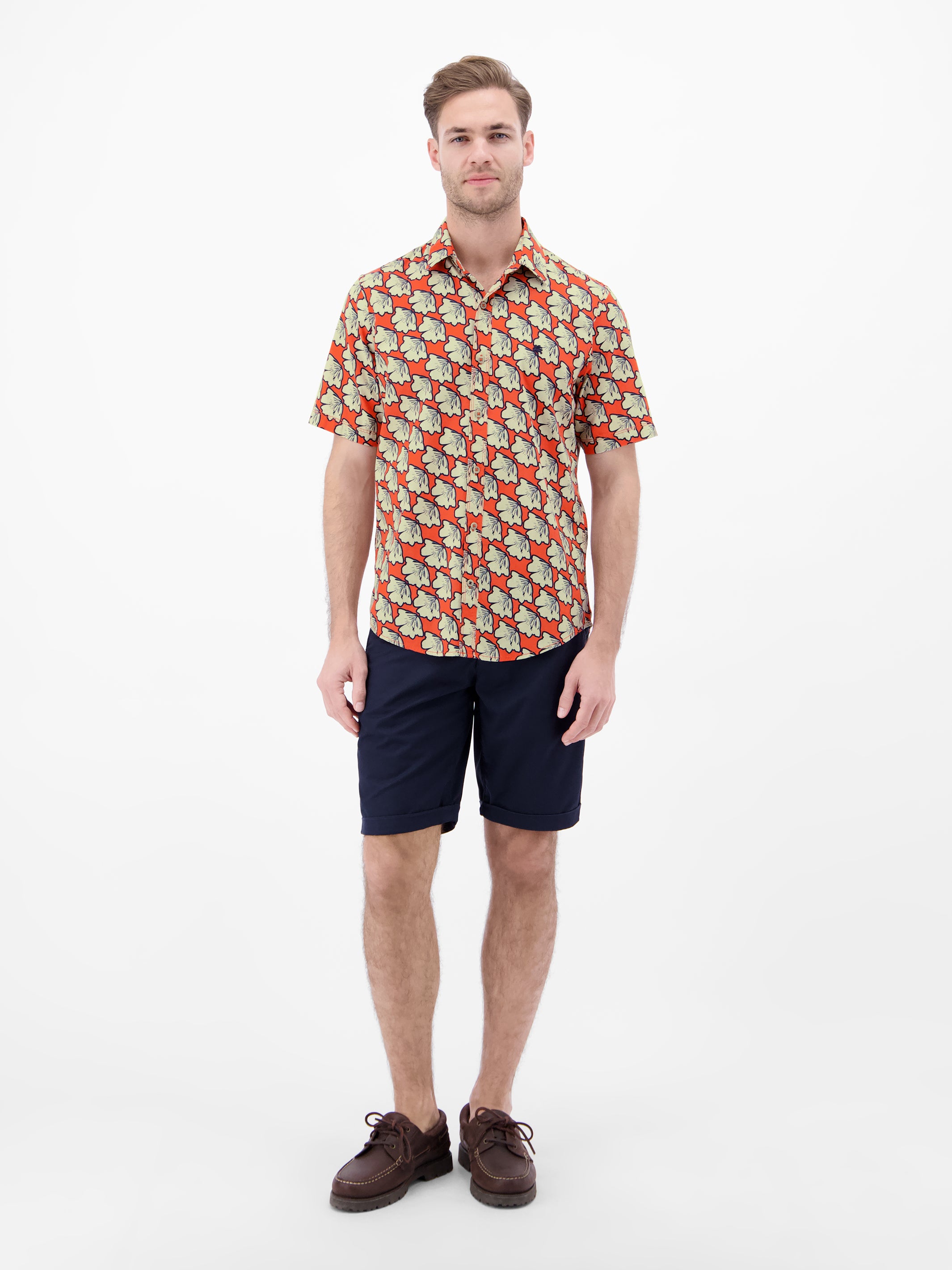 Kurzarmhemd mit floralem All-over-Print - Kurzarmhemd