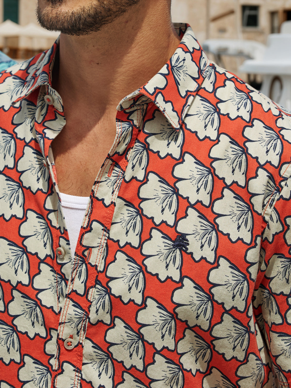 Kurzarmhemd mit floralem All-over-Print - Kurzarmhemd