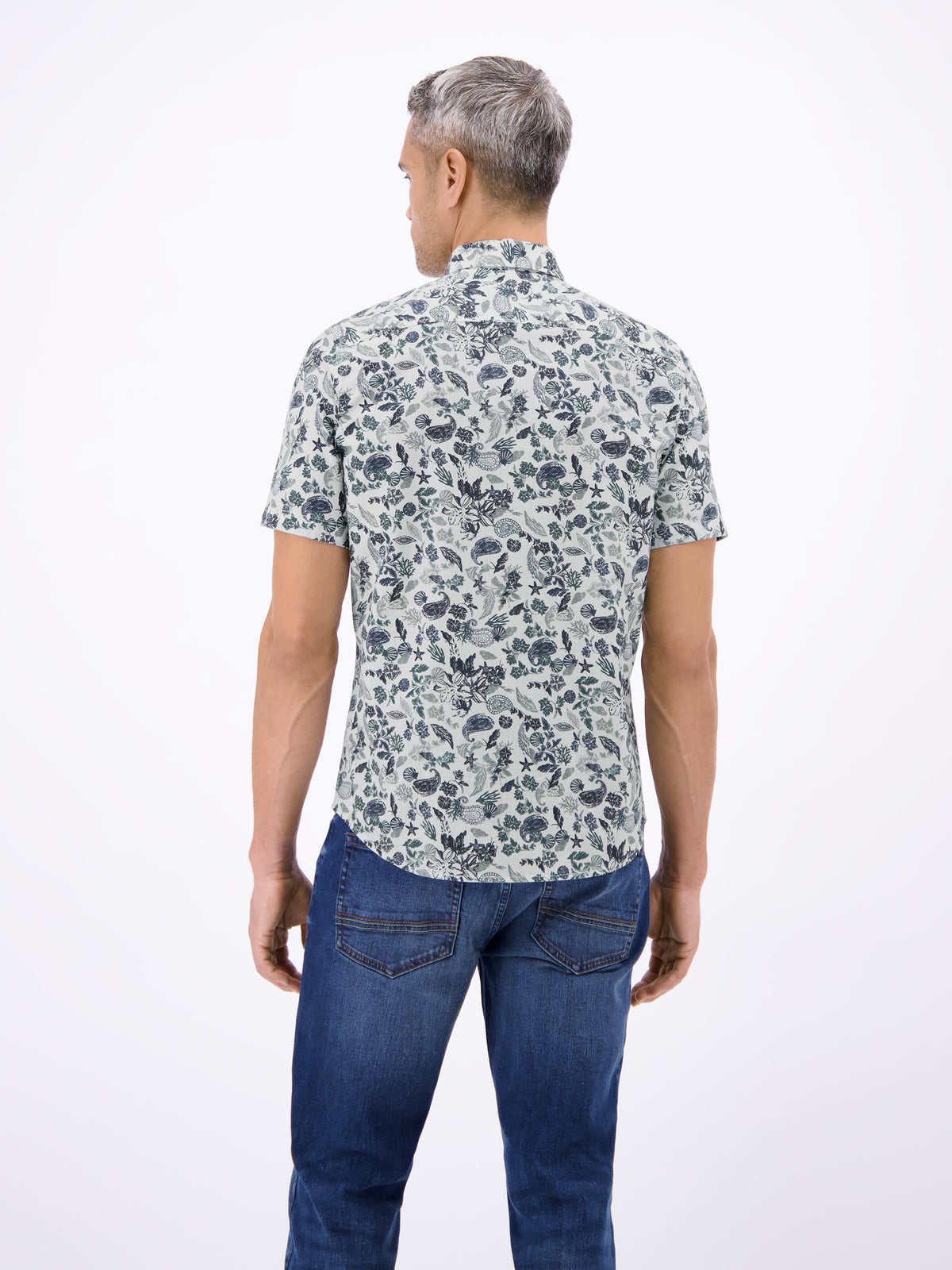 Kurzarmhemd mit sportivem Button-down-Kragen - Kurzarmhemd