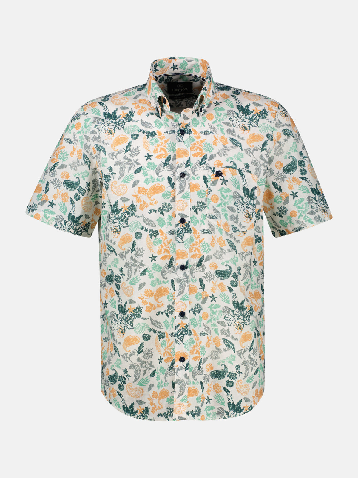Kurzarmhemd mit sportivem Button-down-Kragen - Kurzarmhemd